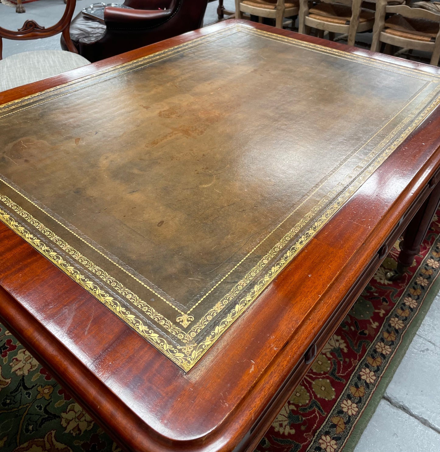 Victorian Mahogany Faux Partner Desk