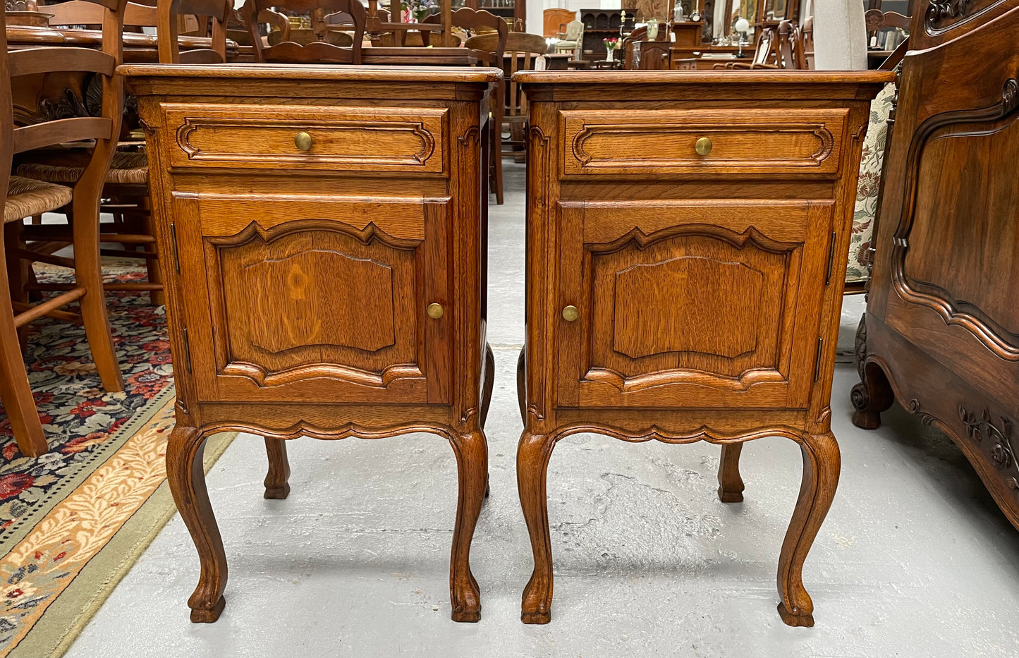 Lovely French Provincial Oak Bedside Cabinets