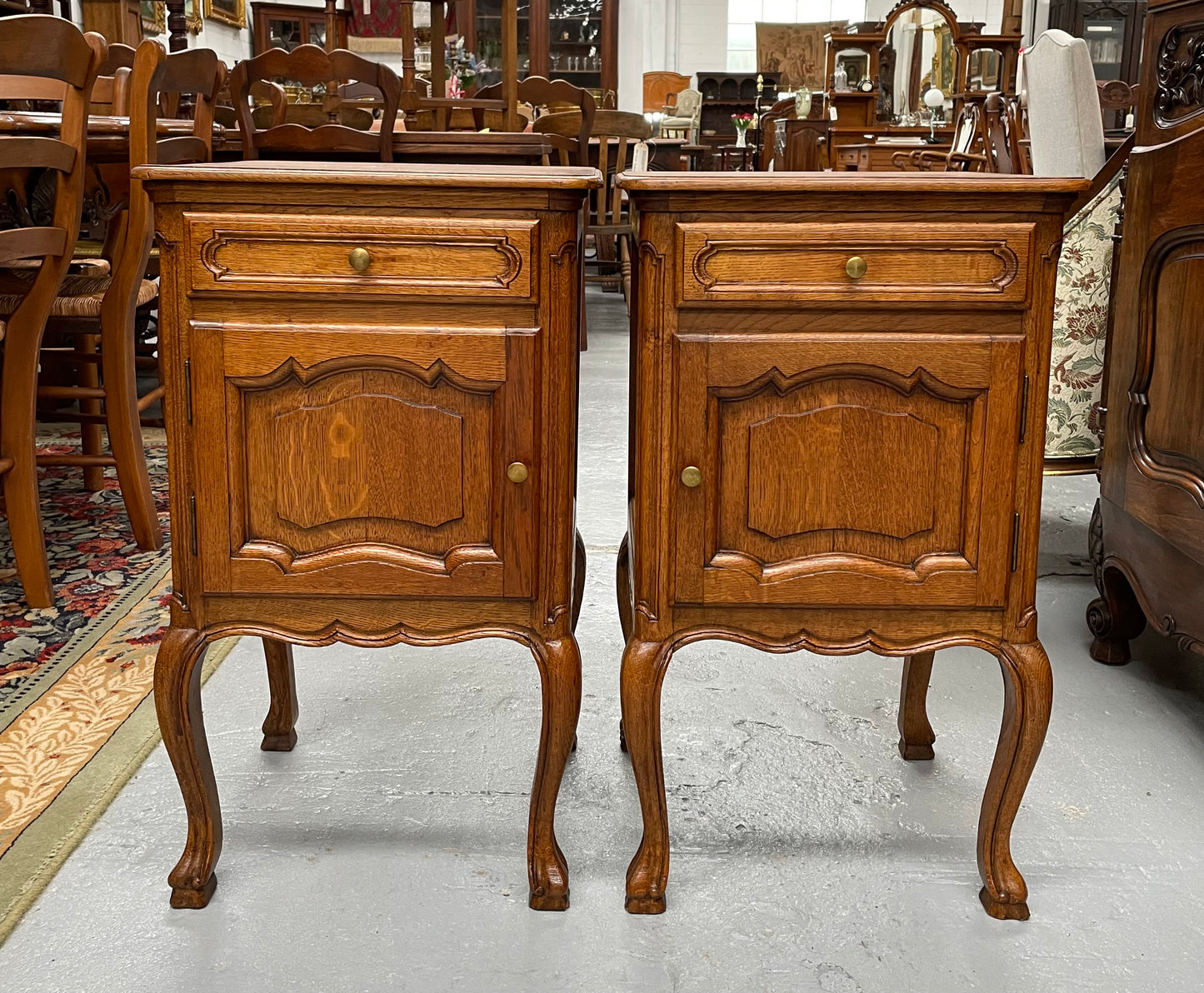 Lovely French Provincial Oak Bedside Cabinets