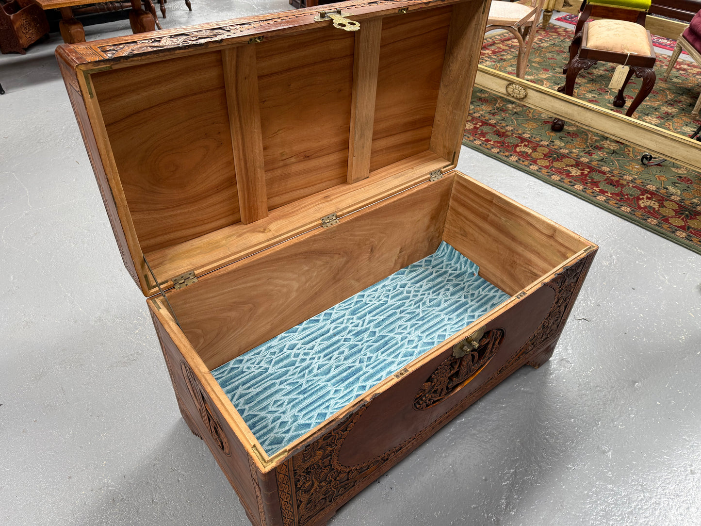 Vintage Carved Camphorwood Chest Circ: 1930's