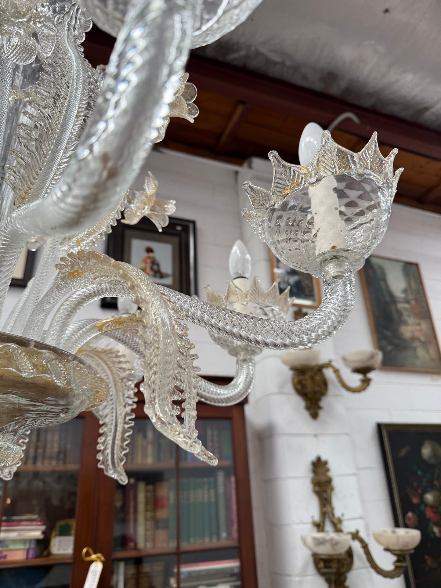 Magnificent Champagne Italian Murano Chandelier