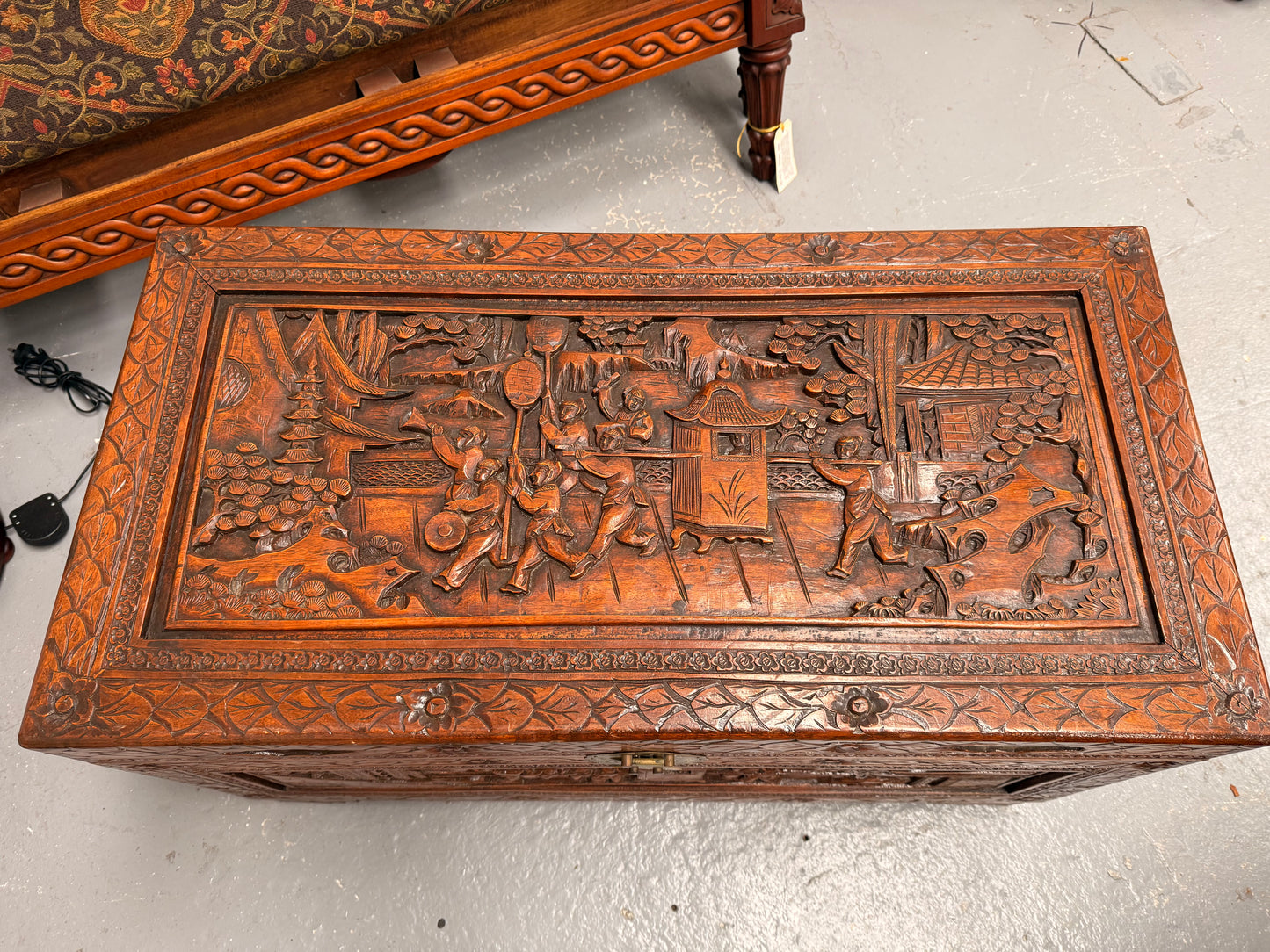 Vintage Carved Camphorwood Chest Circ: 1930's