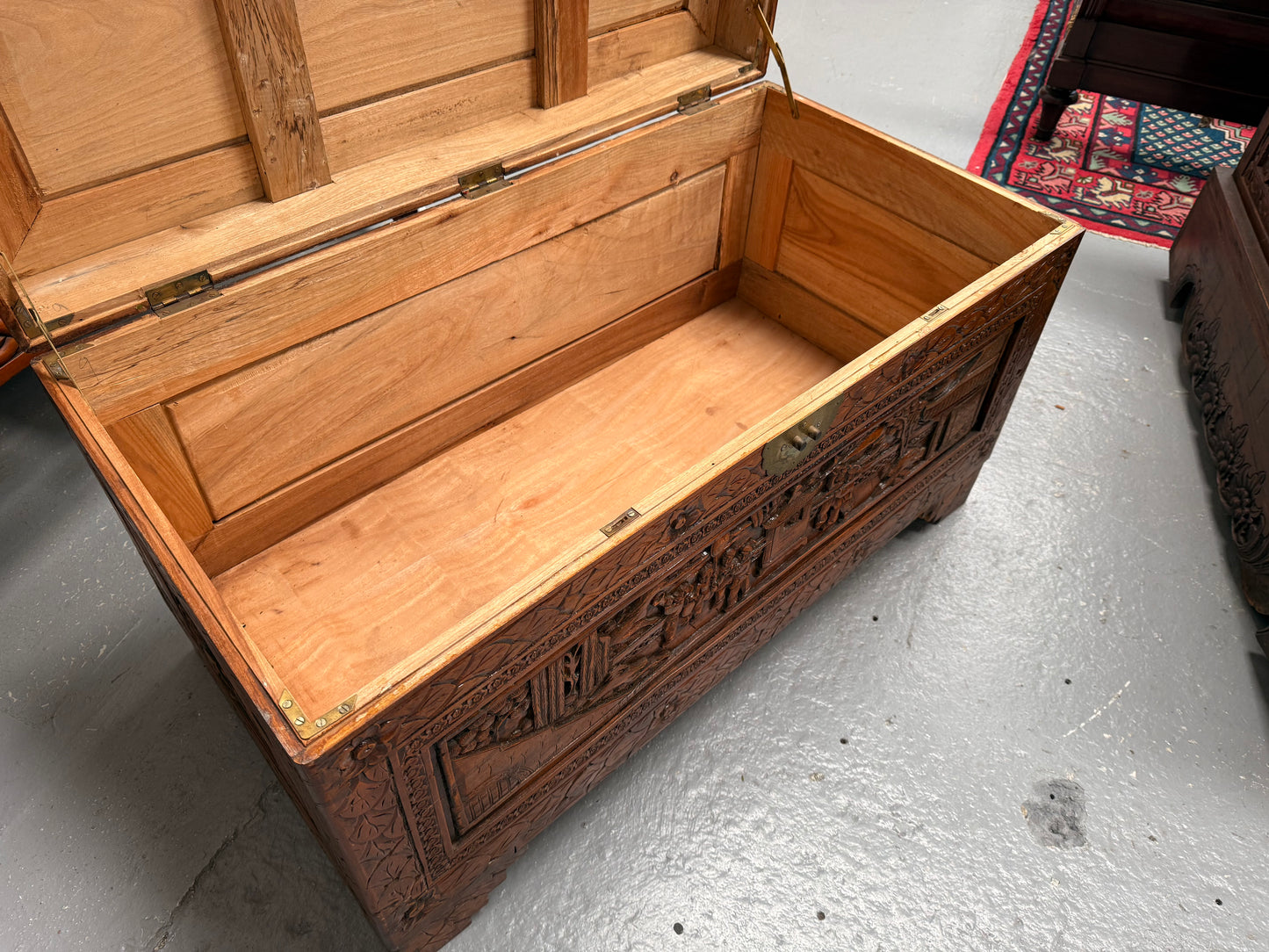 Vintage Carved Camphorwood Chest Circ: 1930's