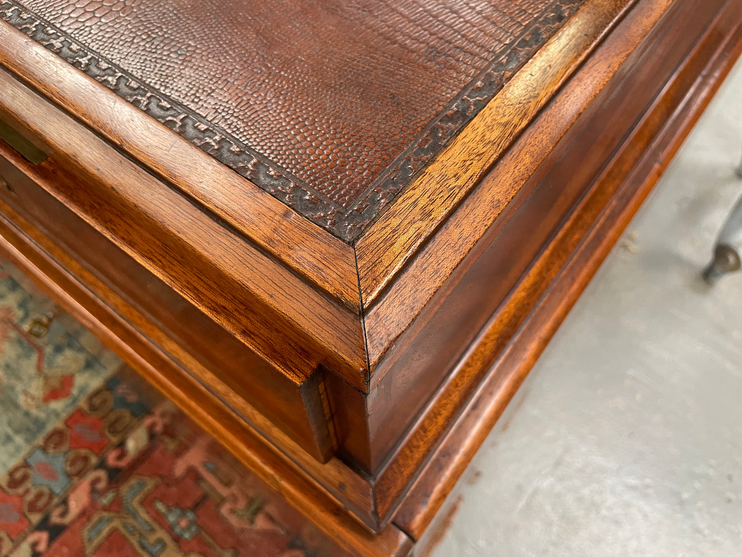 Impressive Art Deco Leather Topped Twin Pedestal Desk