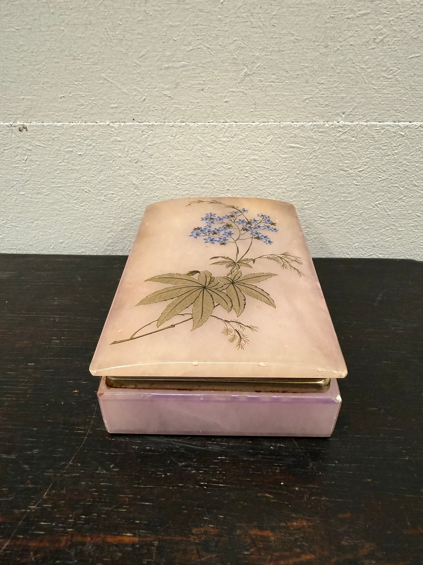 Vintage Alabaster Trinket Box