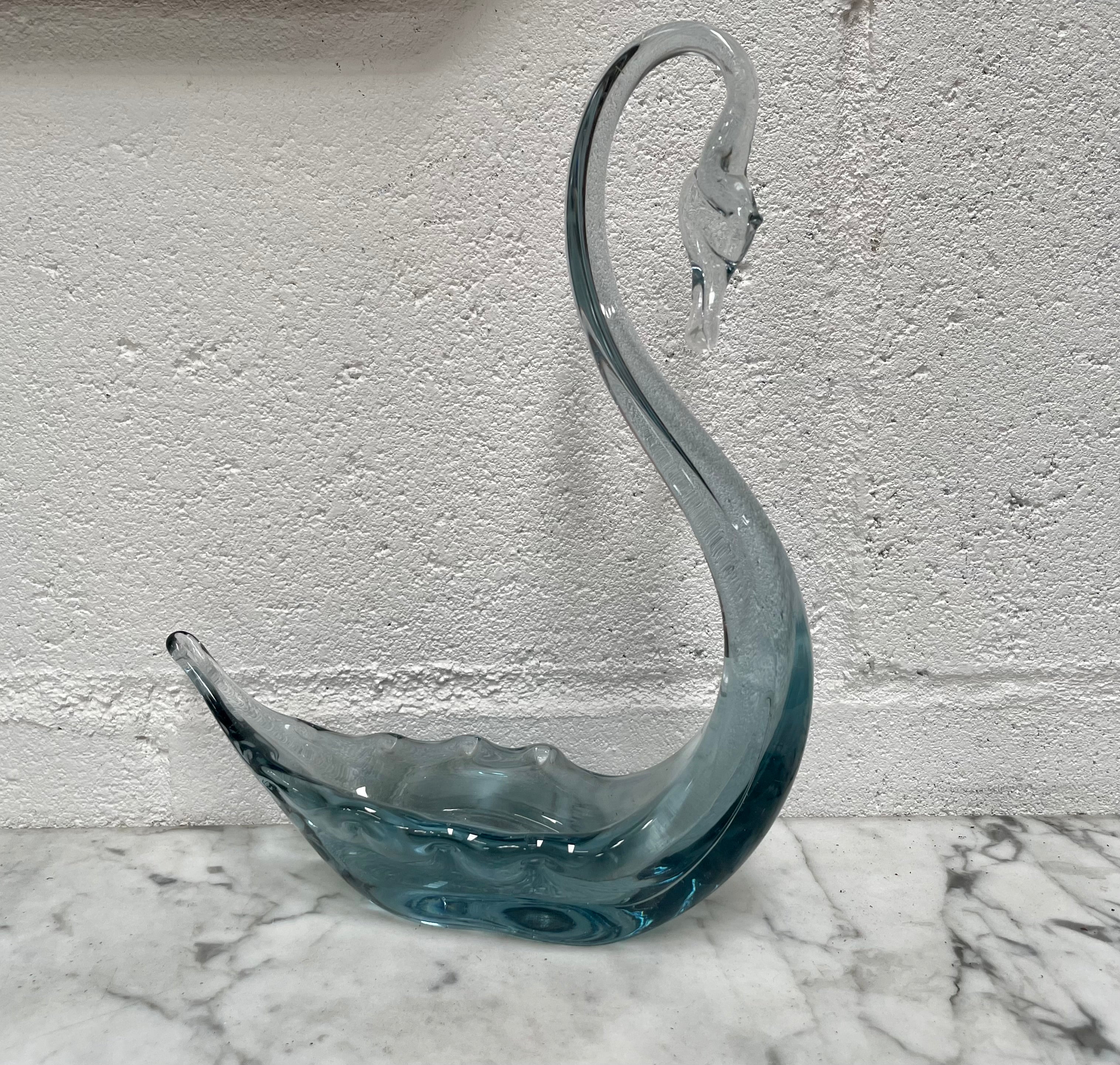 Murano style Blue Glass selling Swan