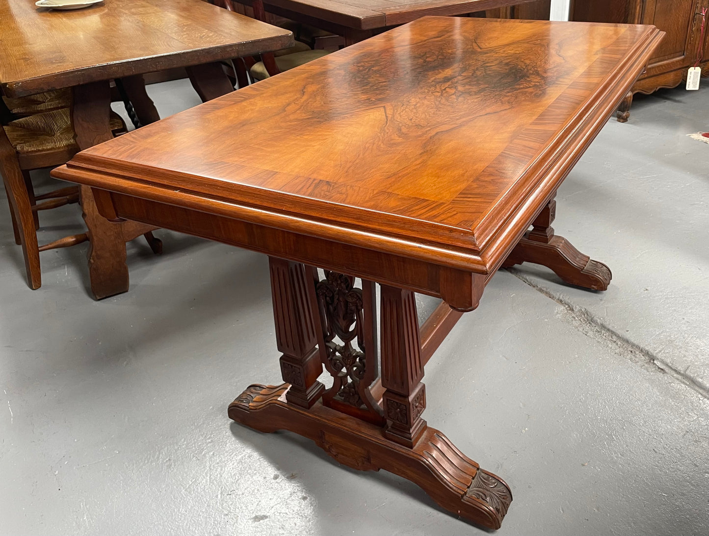 Victorian Walnut & Figured Walnut Side Table/Sofa Table