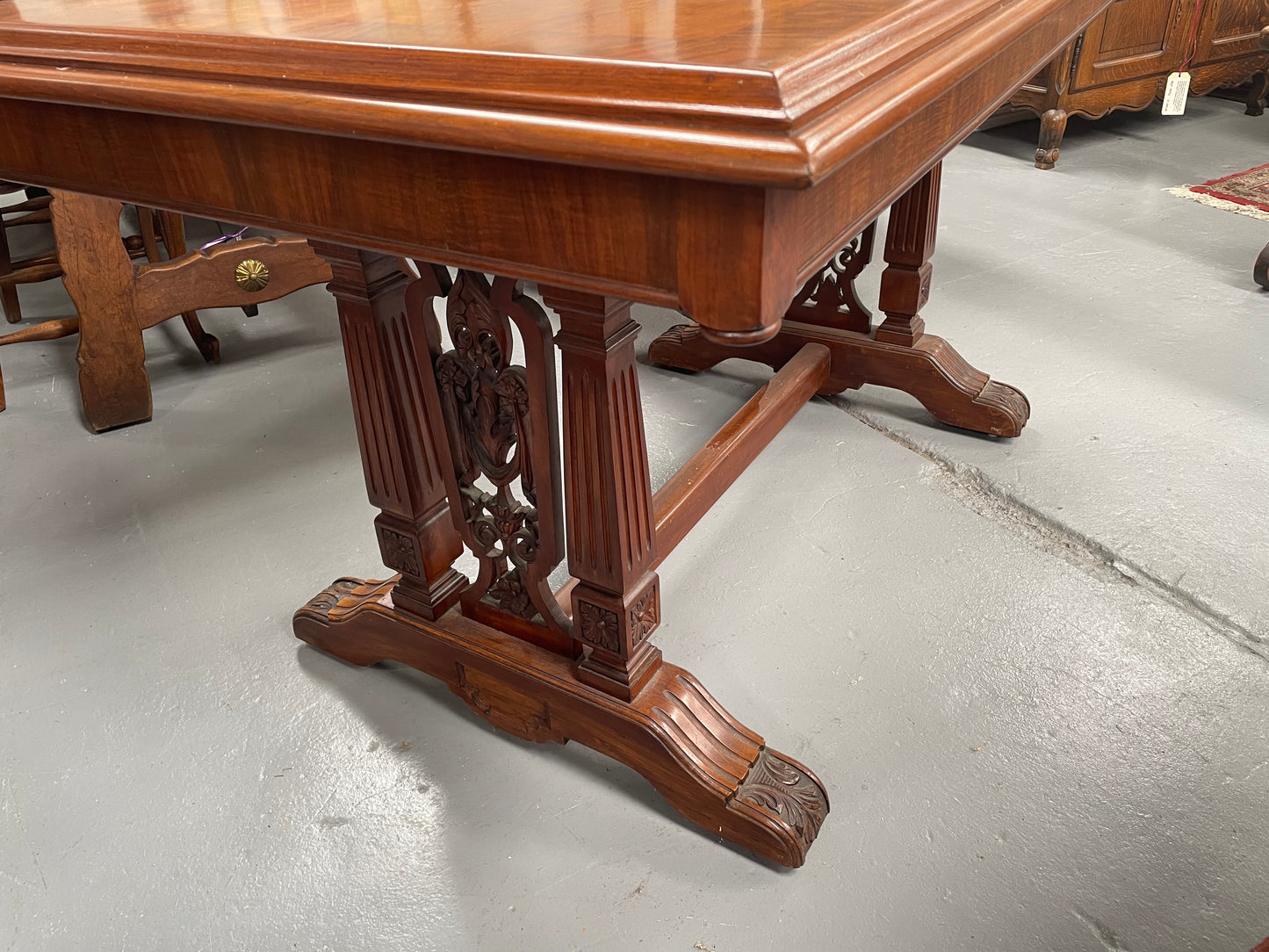Victorian Walnut & Figured Walnut Side Table/Sofa Table