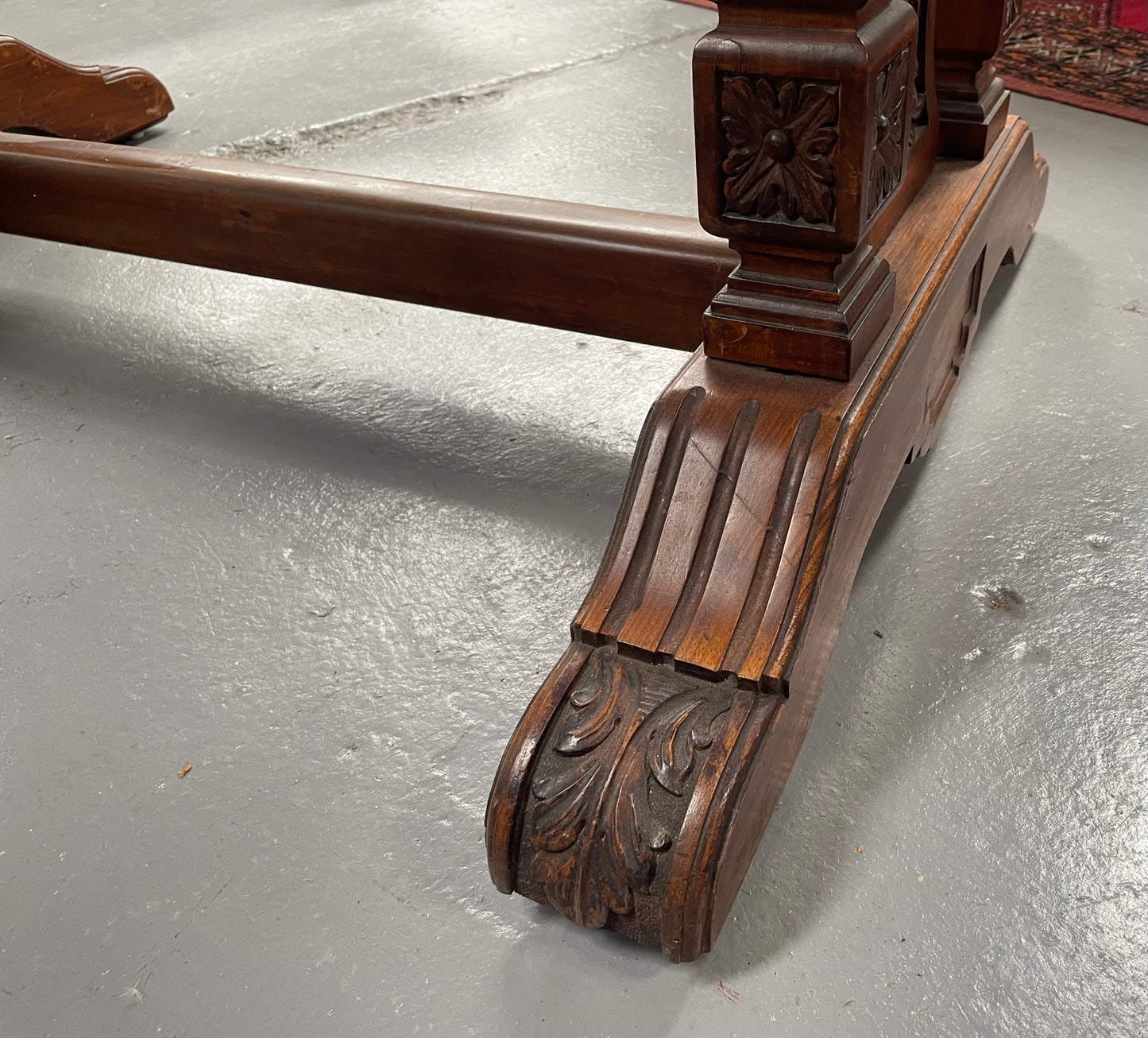 Victorian Walnut & Figured Walnut Side Table/Sofa Table