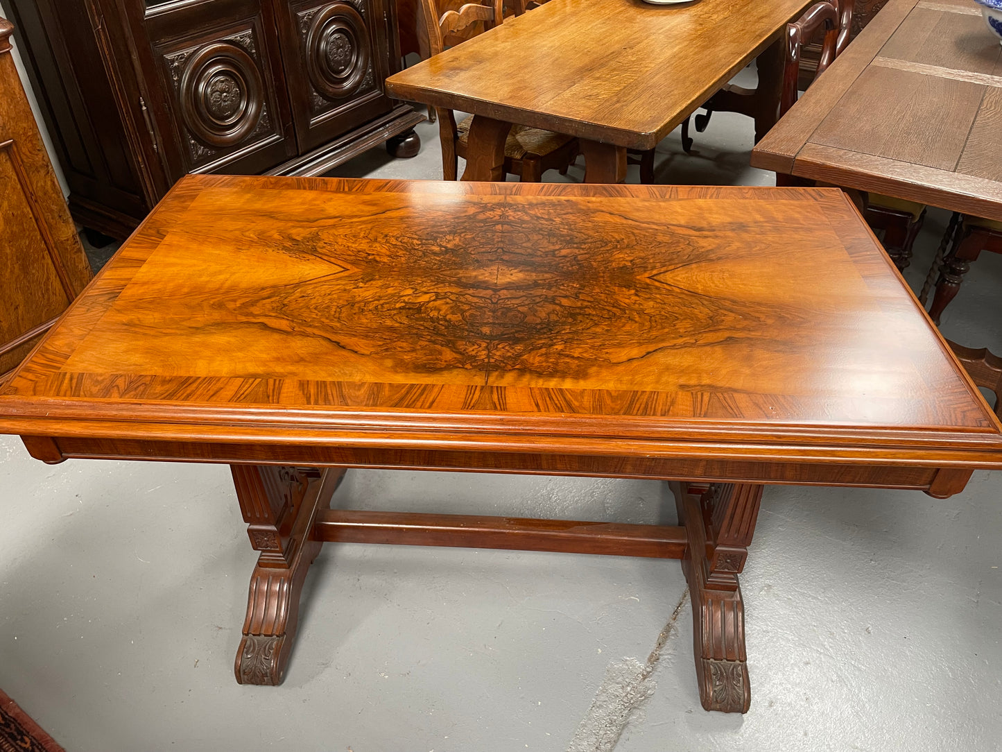 Victorian Walnut & Figured Walnut Side Table/Sofa Table