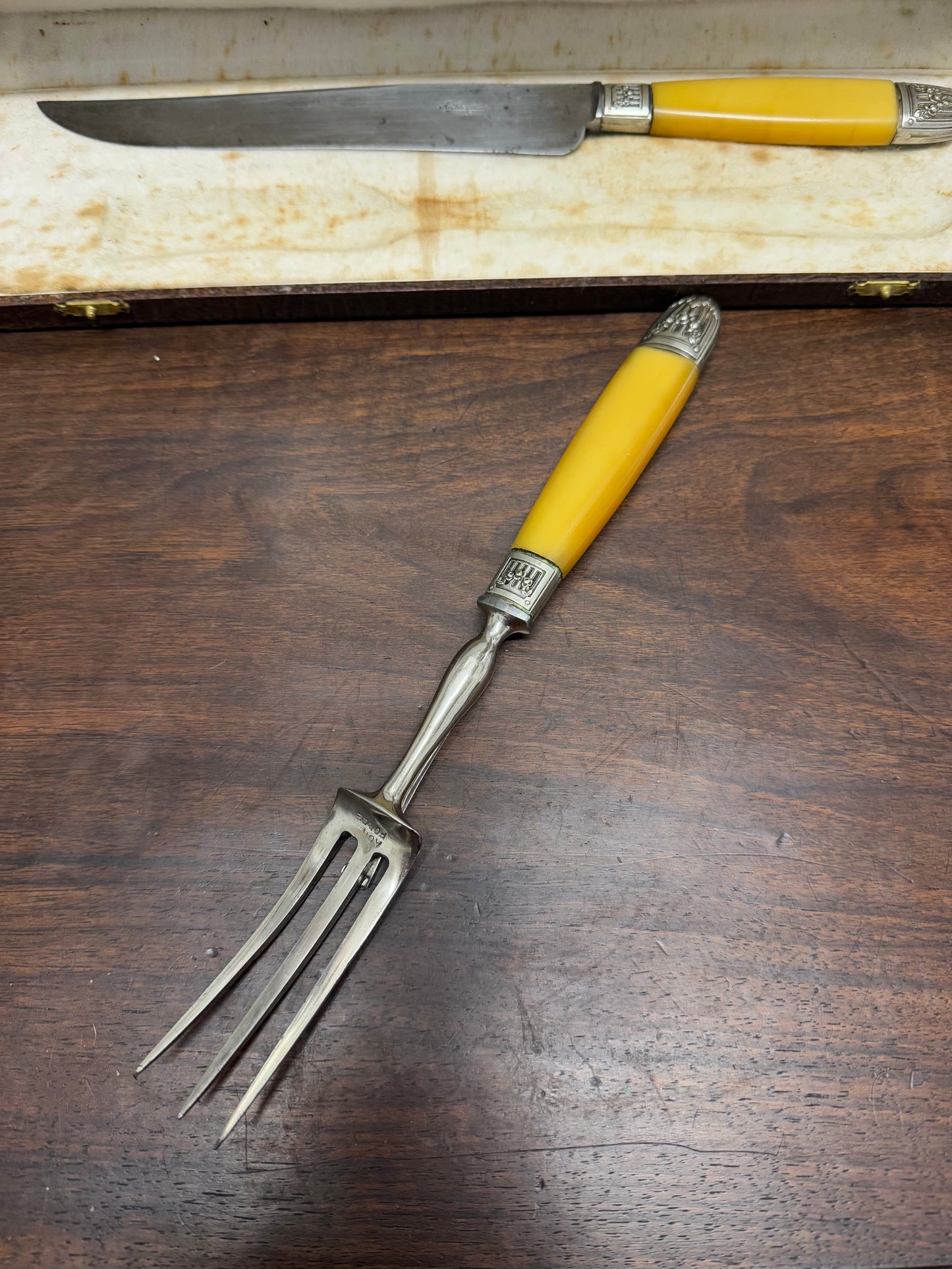 Vintage Original Box Set Carving Knife and Fork