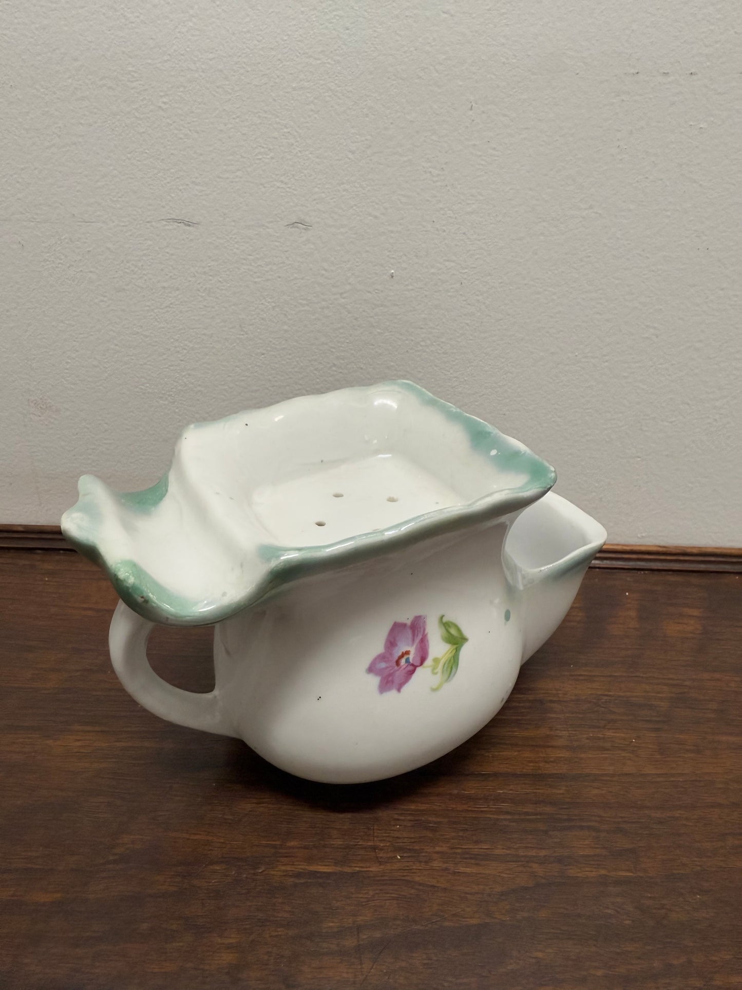 Vintage Floral Shaving Mug & Brush