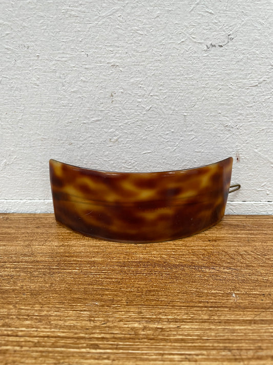 Large Vintage Faux Tortoiseshell French Barrette Hair Clip