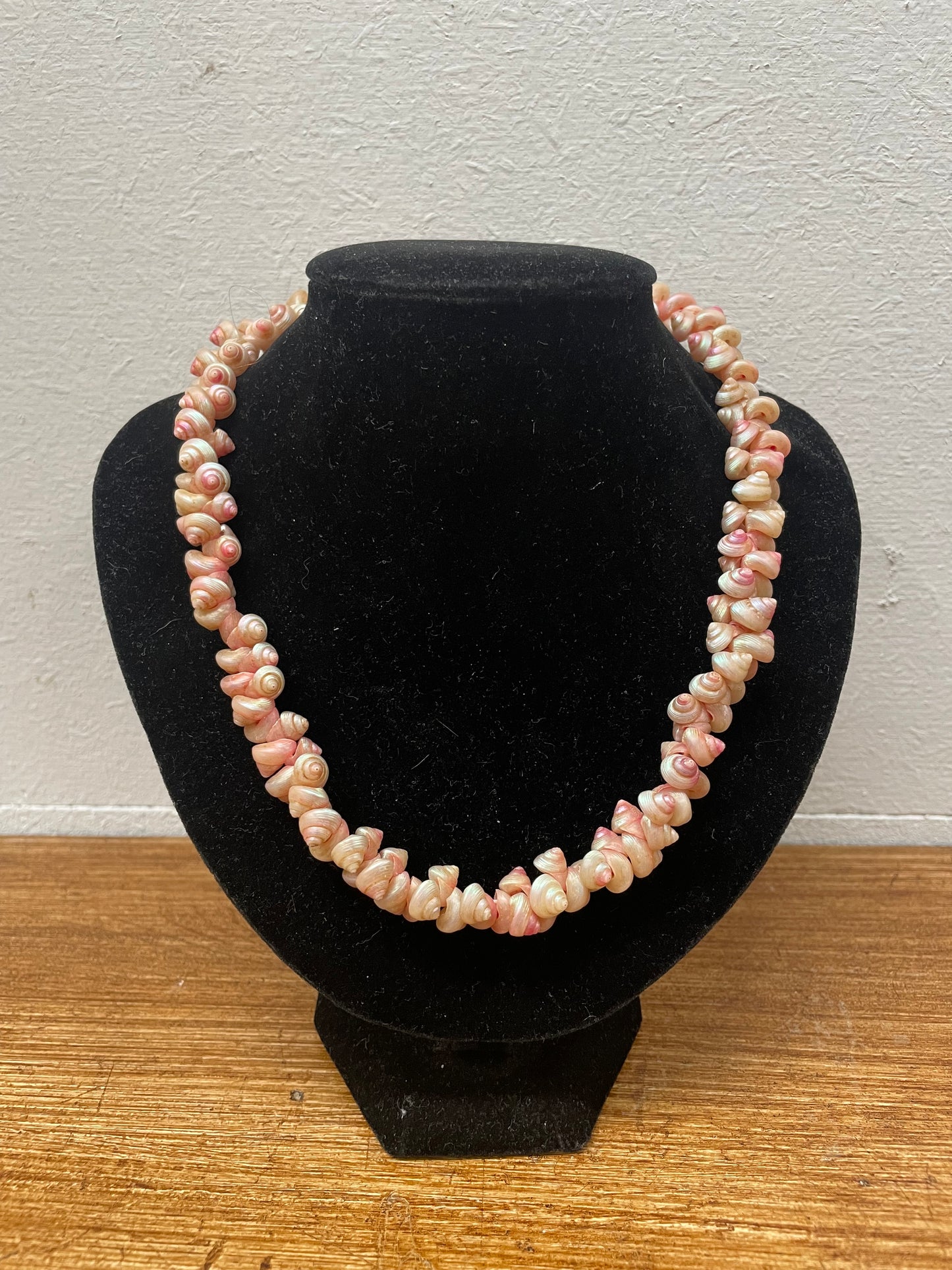 Antique Tasmanian Trochus Iridescent Pink Shell Necklace