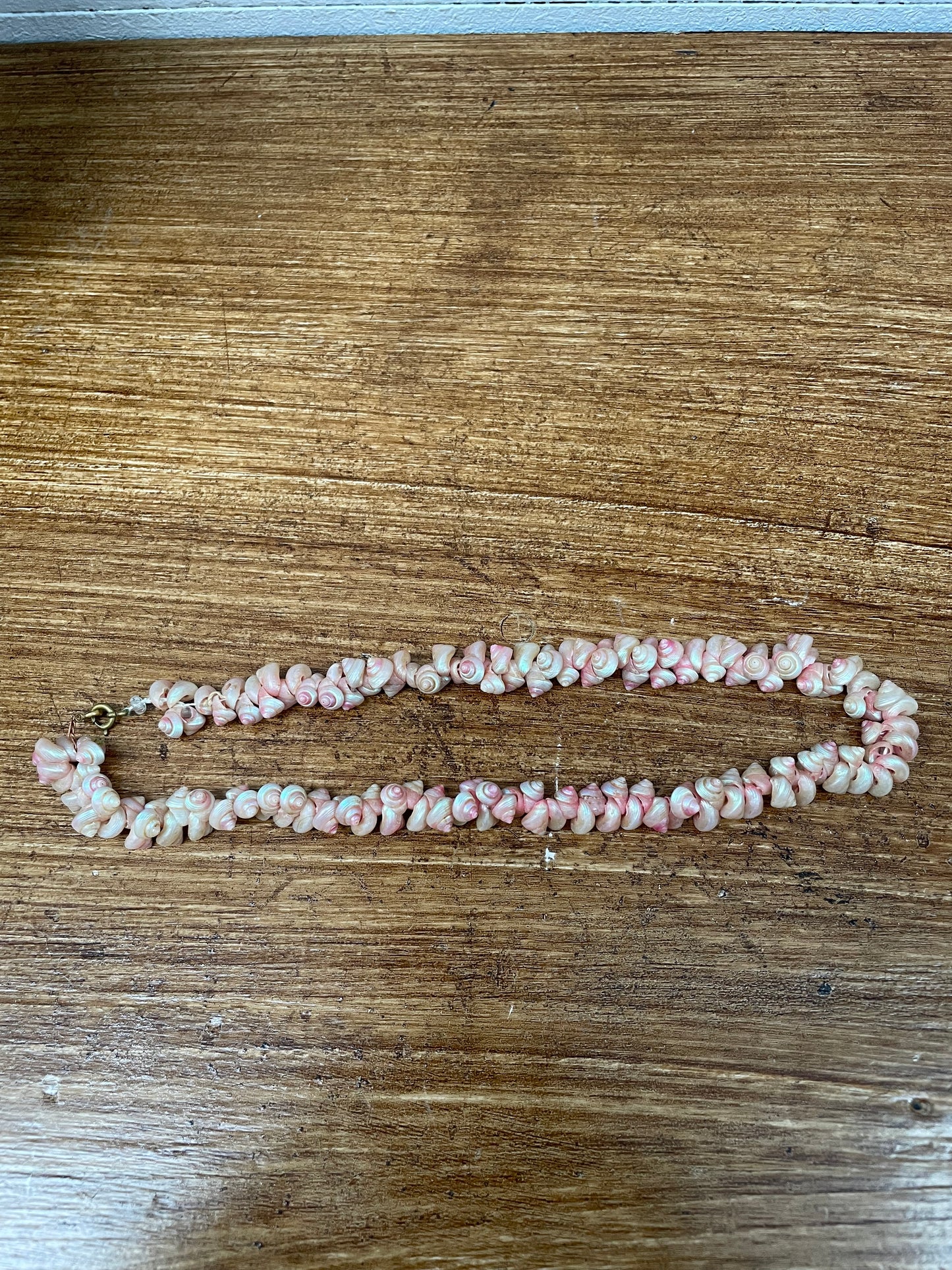 Antique Tasmanian Trochus Iridescent Pink Shell Necklace