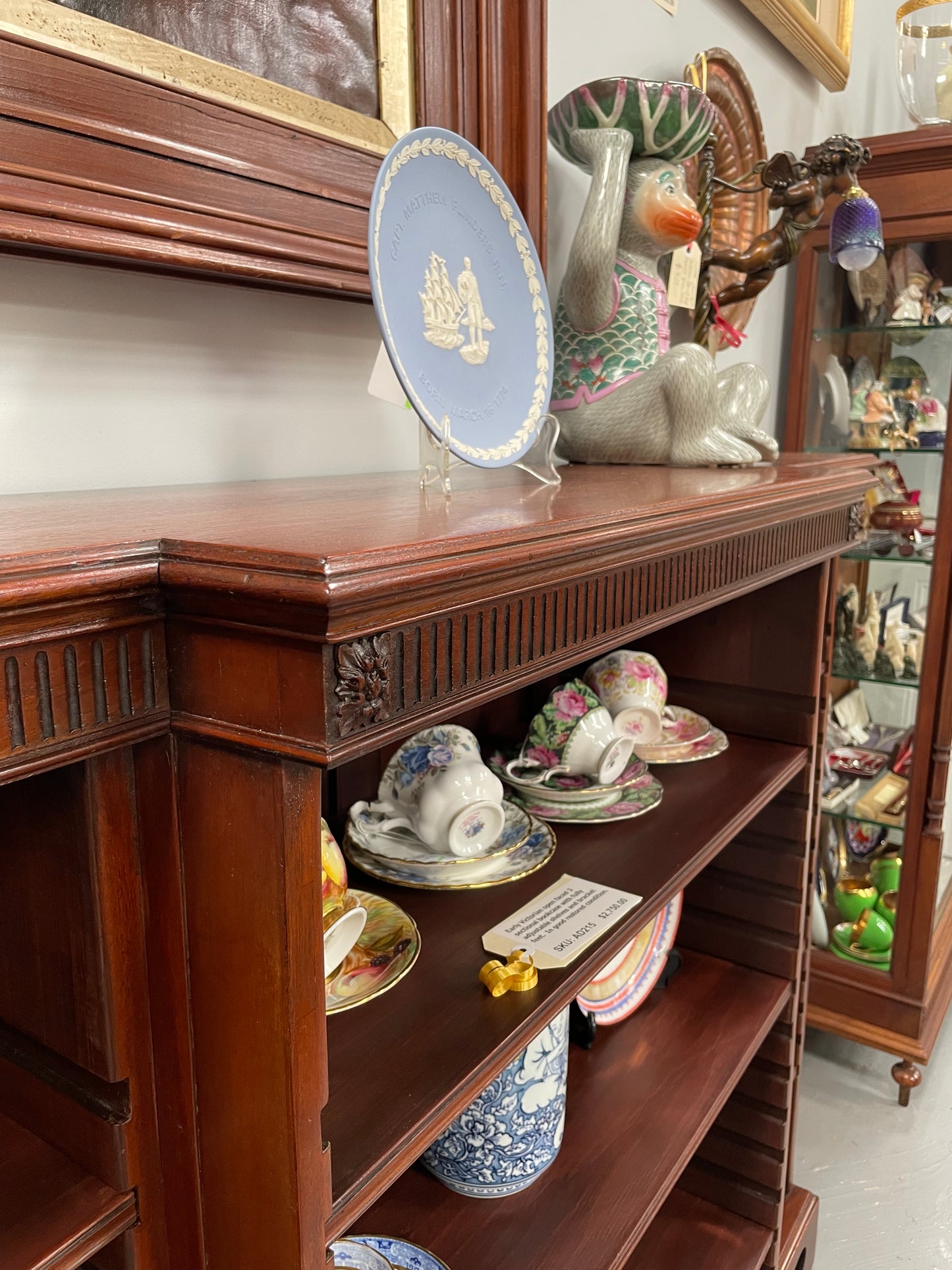 Early Victorian Open Faced 3 Sectional Bookcase