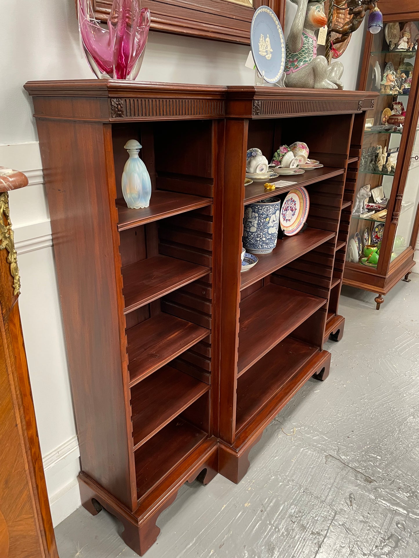 Early Victorian Open Faced 3 Sectional Bookcase