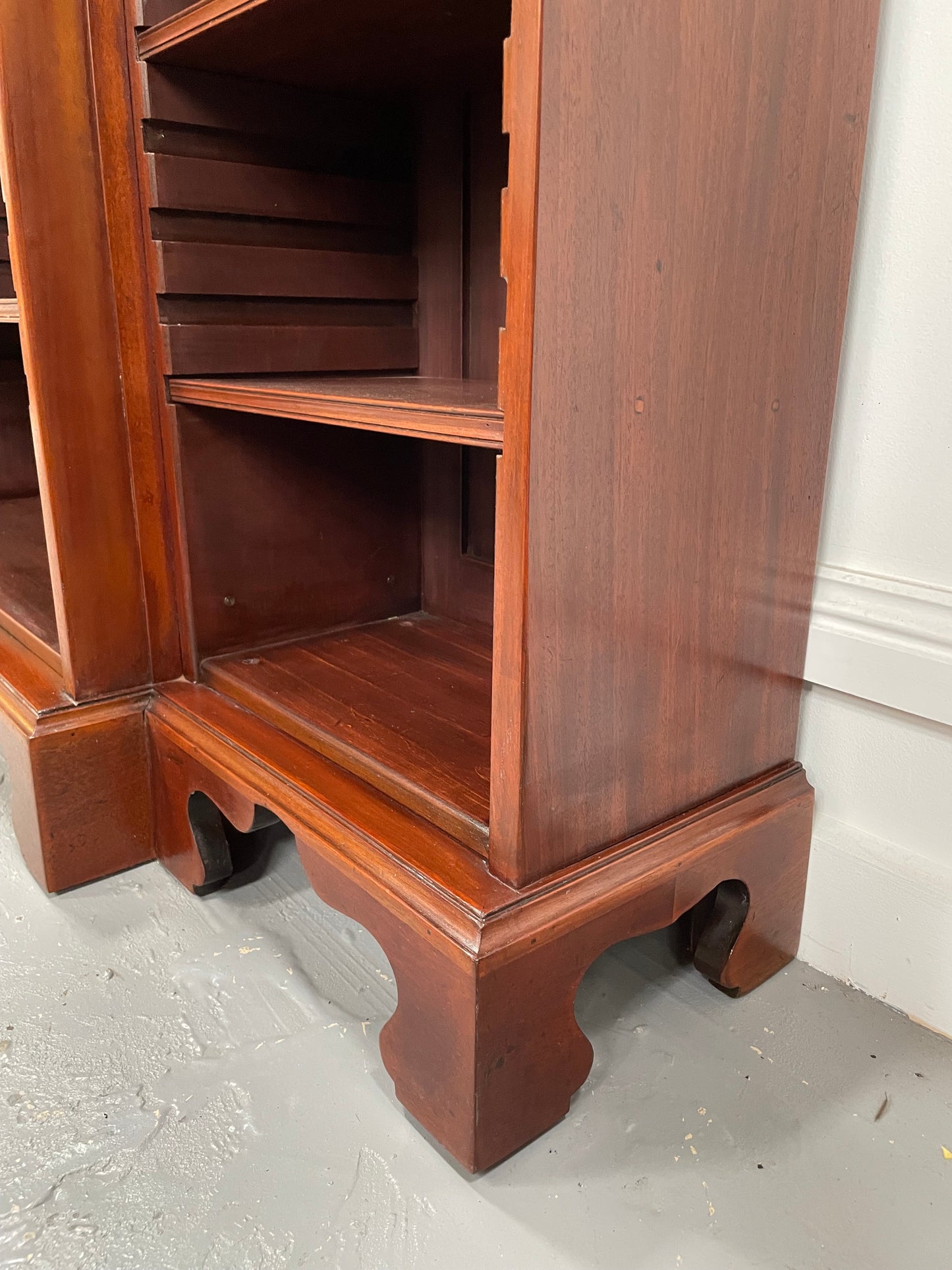 Early Victorian Open Faced 3 Sectional Bookcase