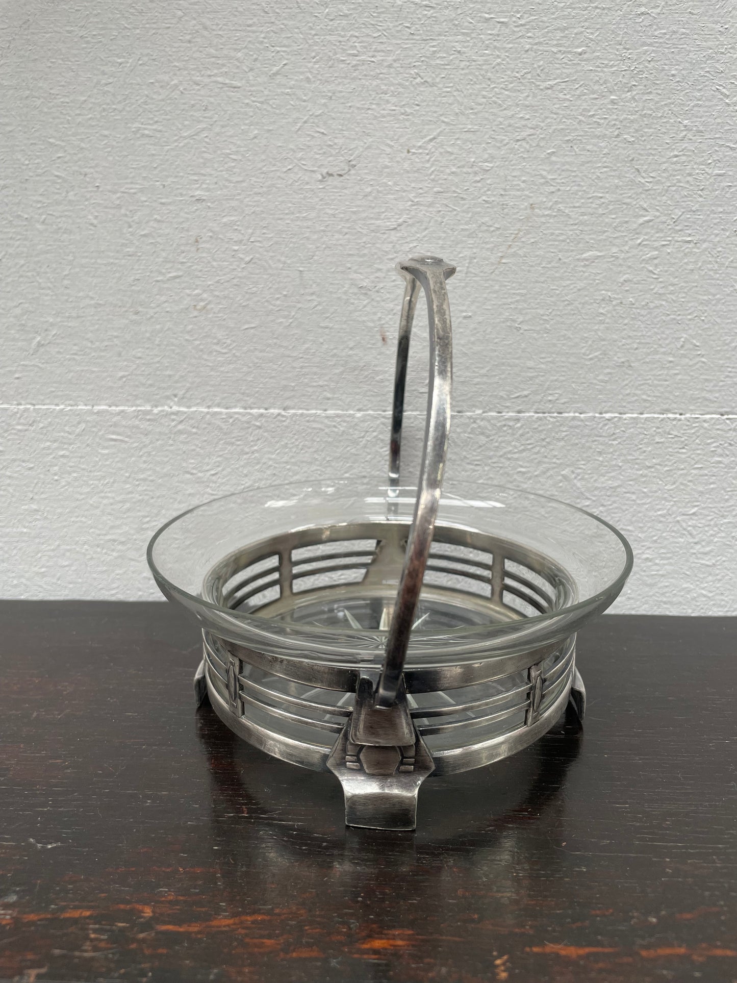 Art Nouveau Swedish Silver/Crystal Candy Dish