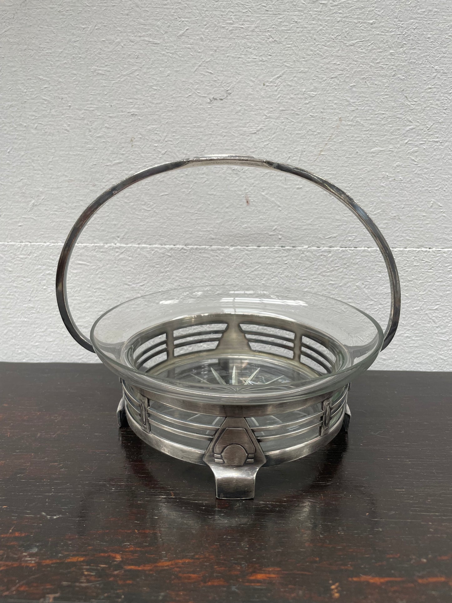 Art Nouveau Swedish Silver/Crystal Candy Dish