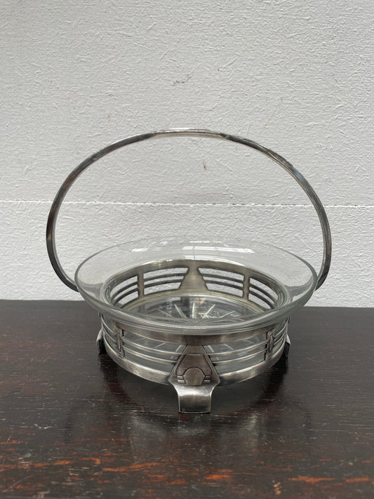 Art Nouveau Swedish Silver/Crystal Candy Dish
