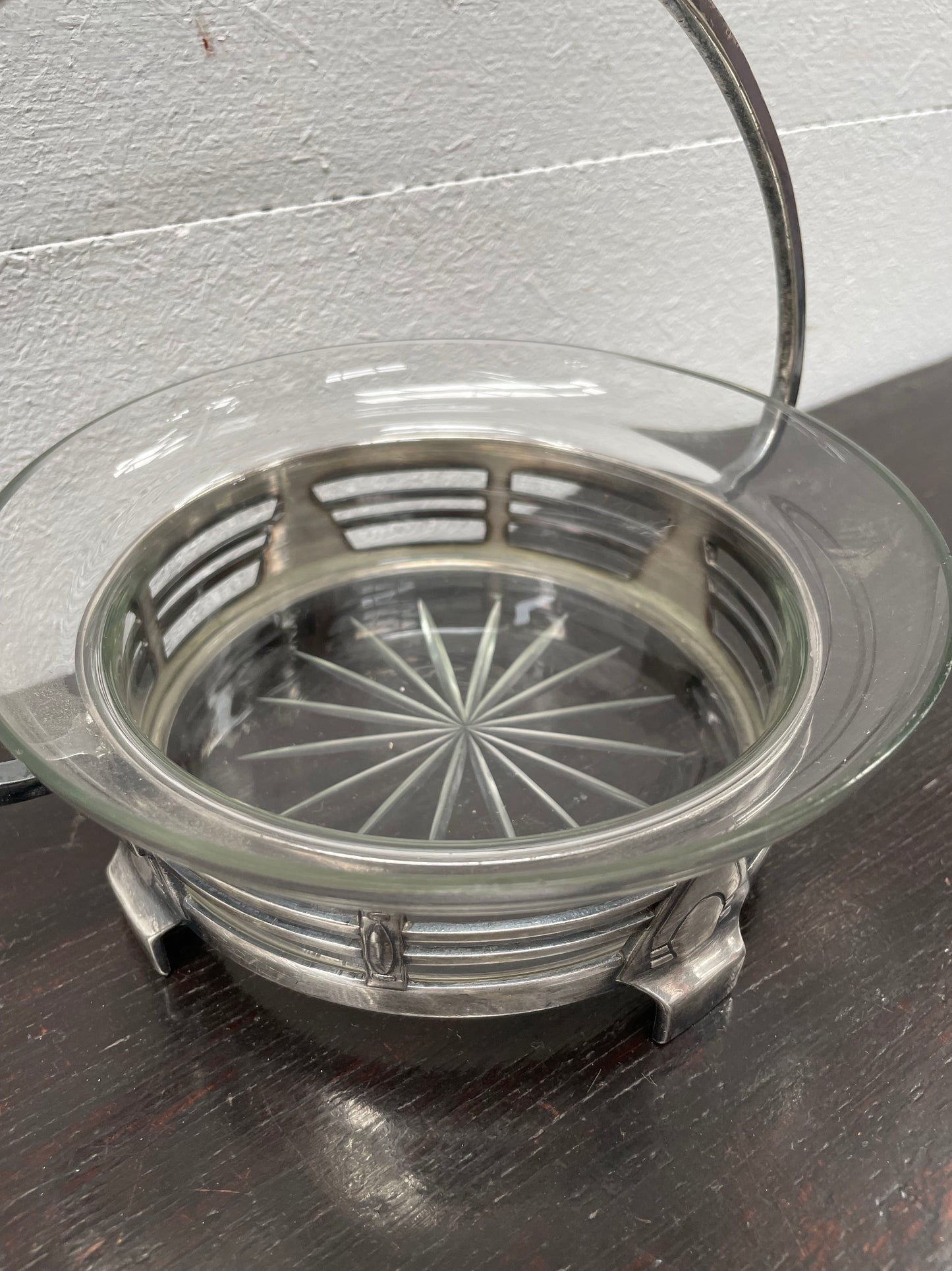 Art Nouveau Swedish Silver/Crystal Candy Dish