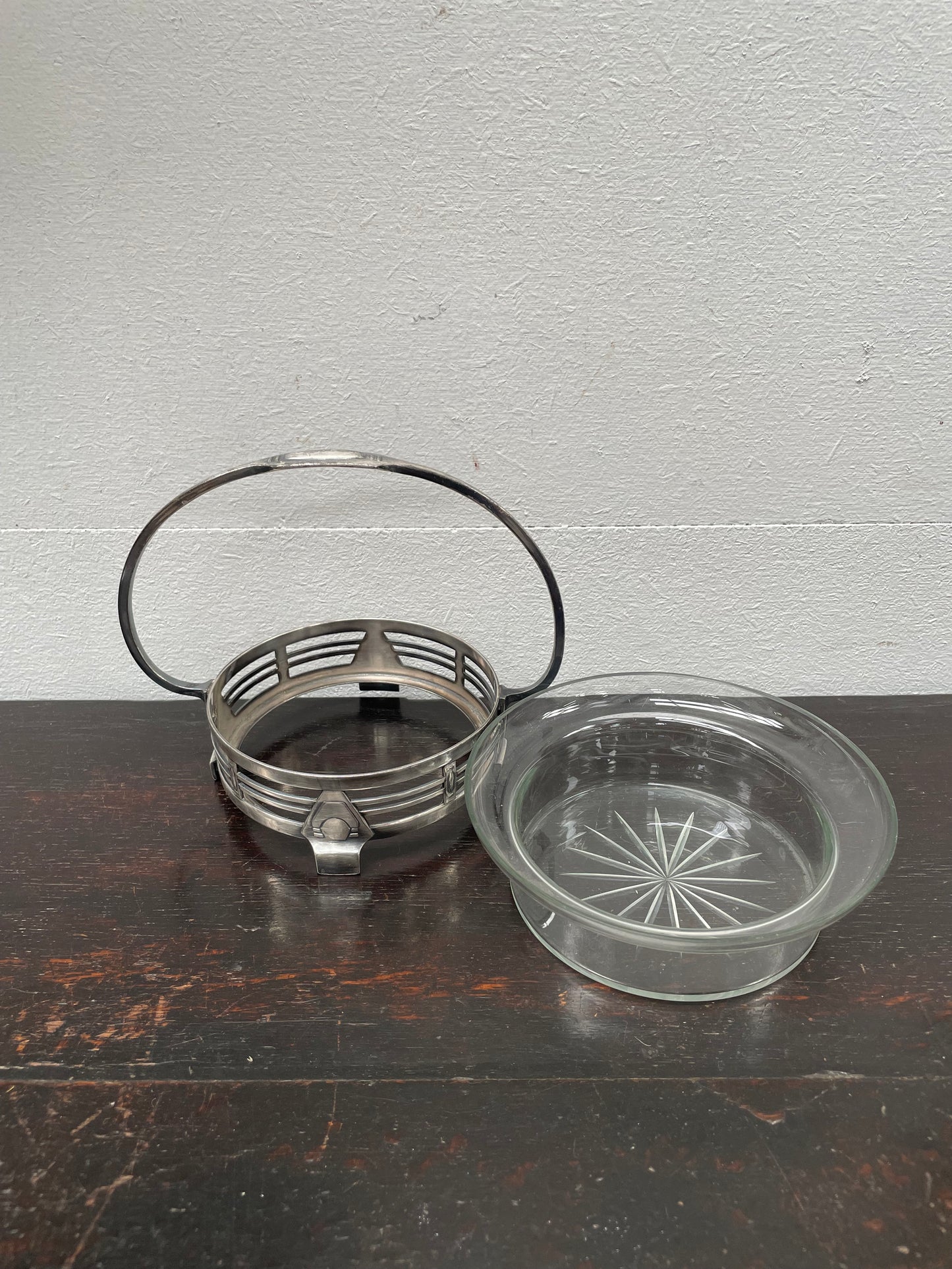 Art Nouveau Swedish Silver/Crystal Candy Dish