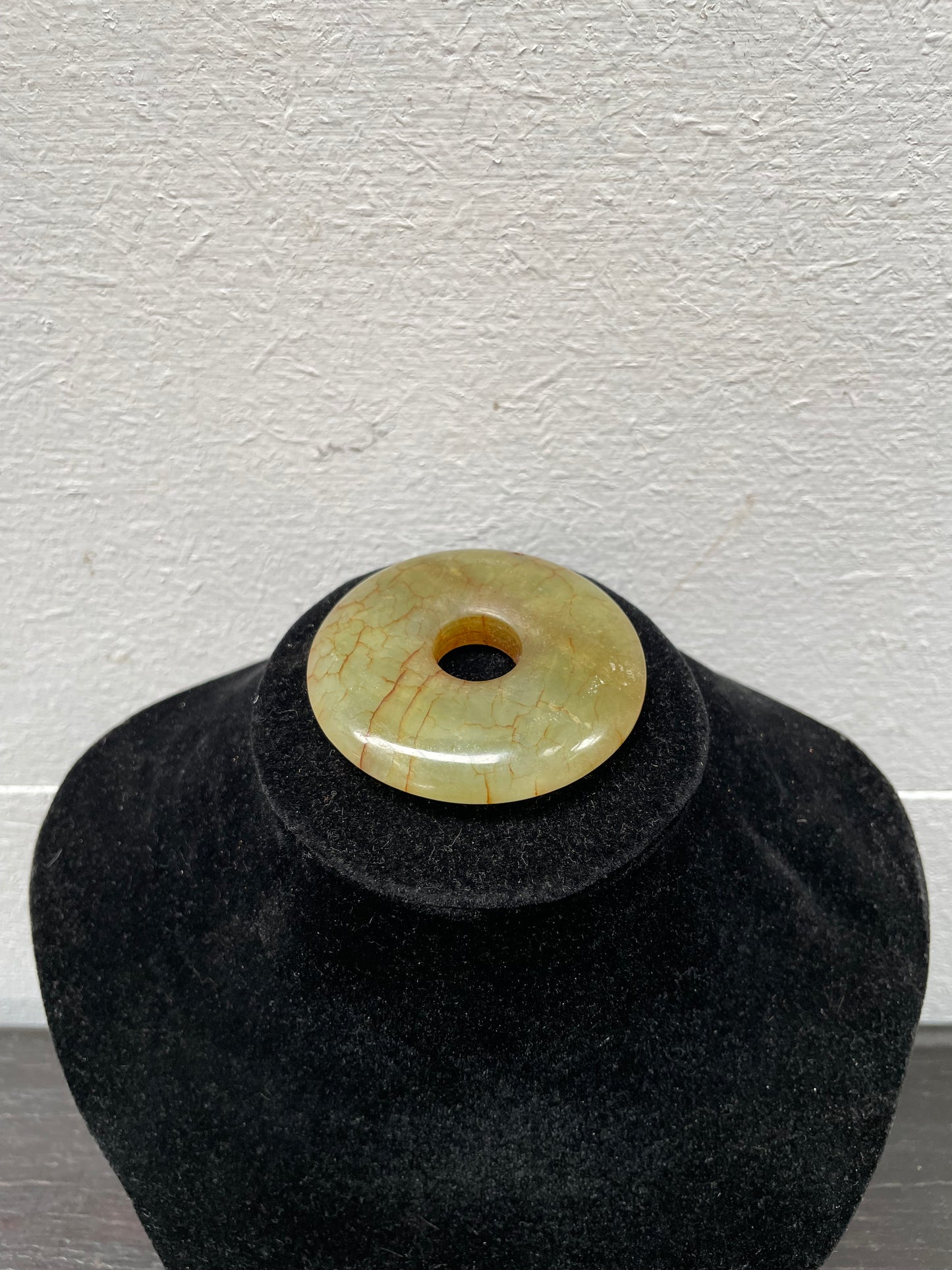 Vintage Green Jade Disc Pendant