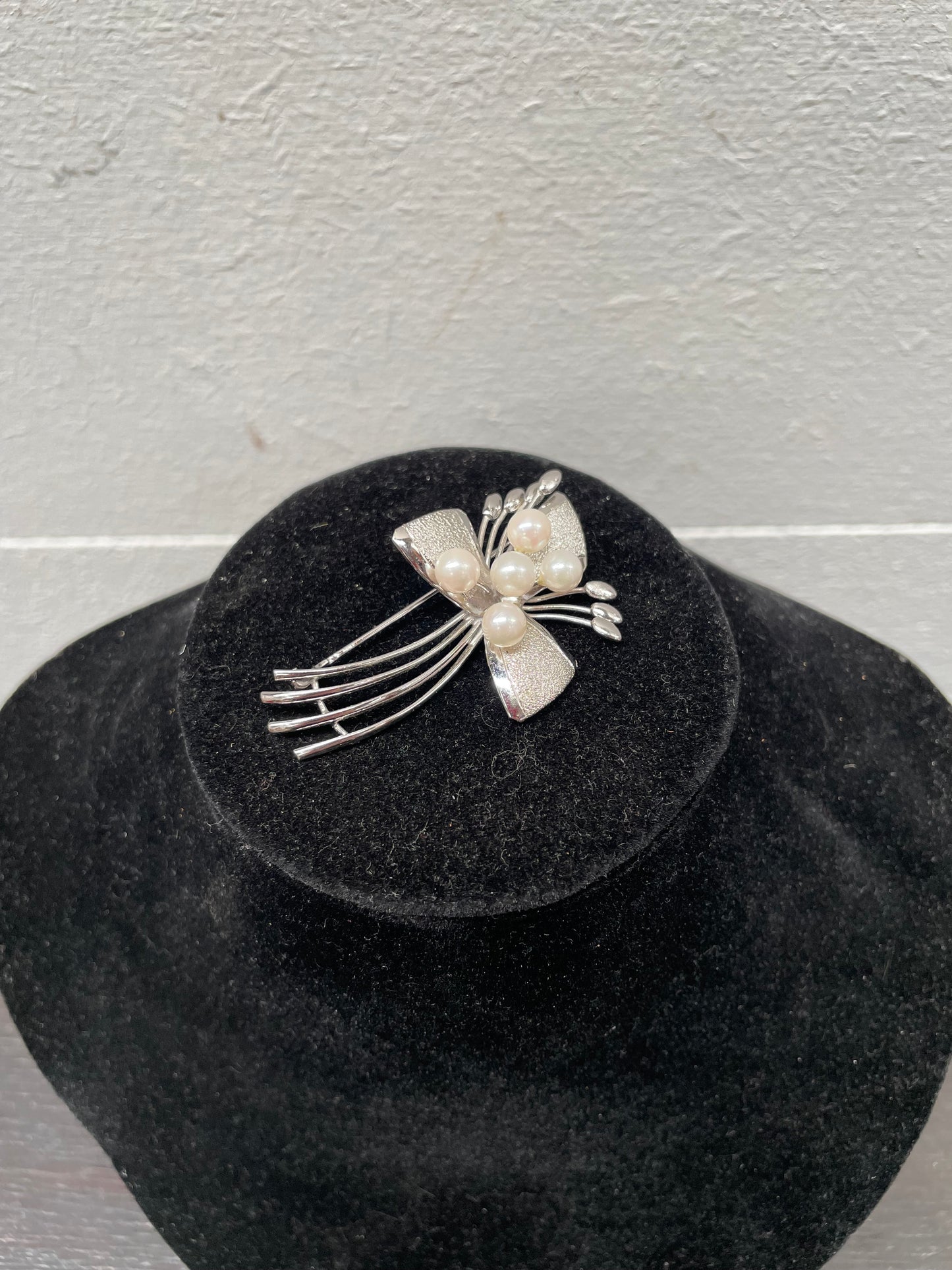 Vintage Silver & Pearl Brooch