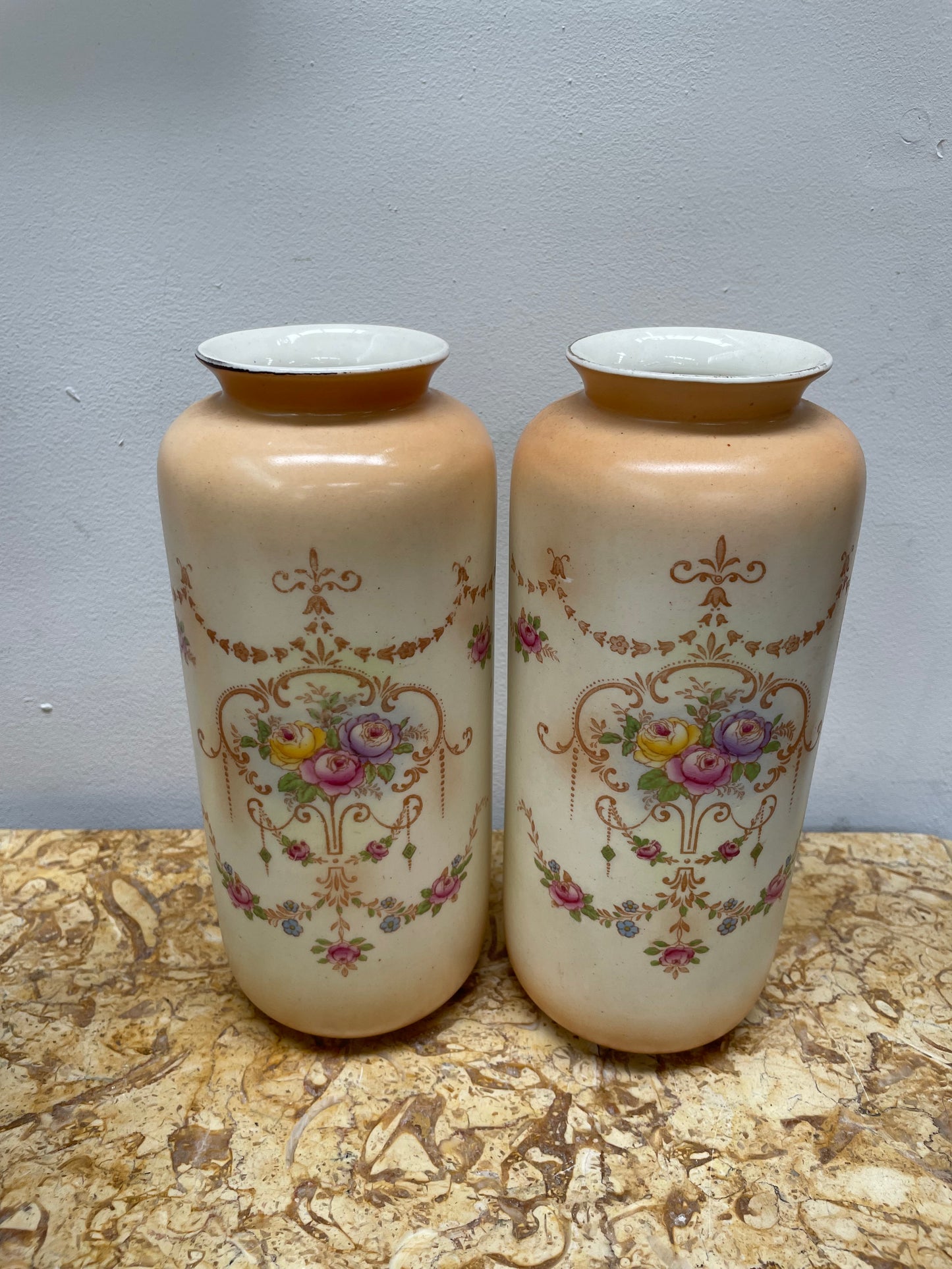 Beautiful Pair Edwardian English Vases