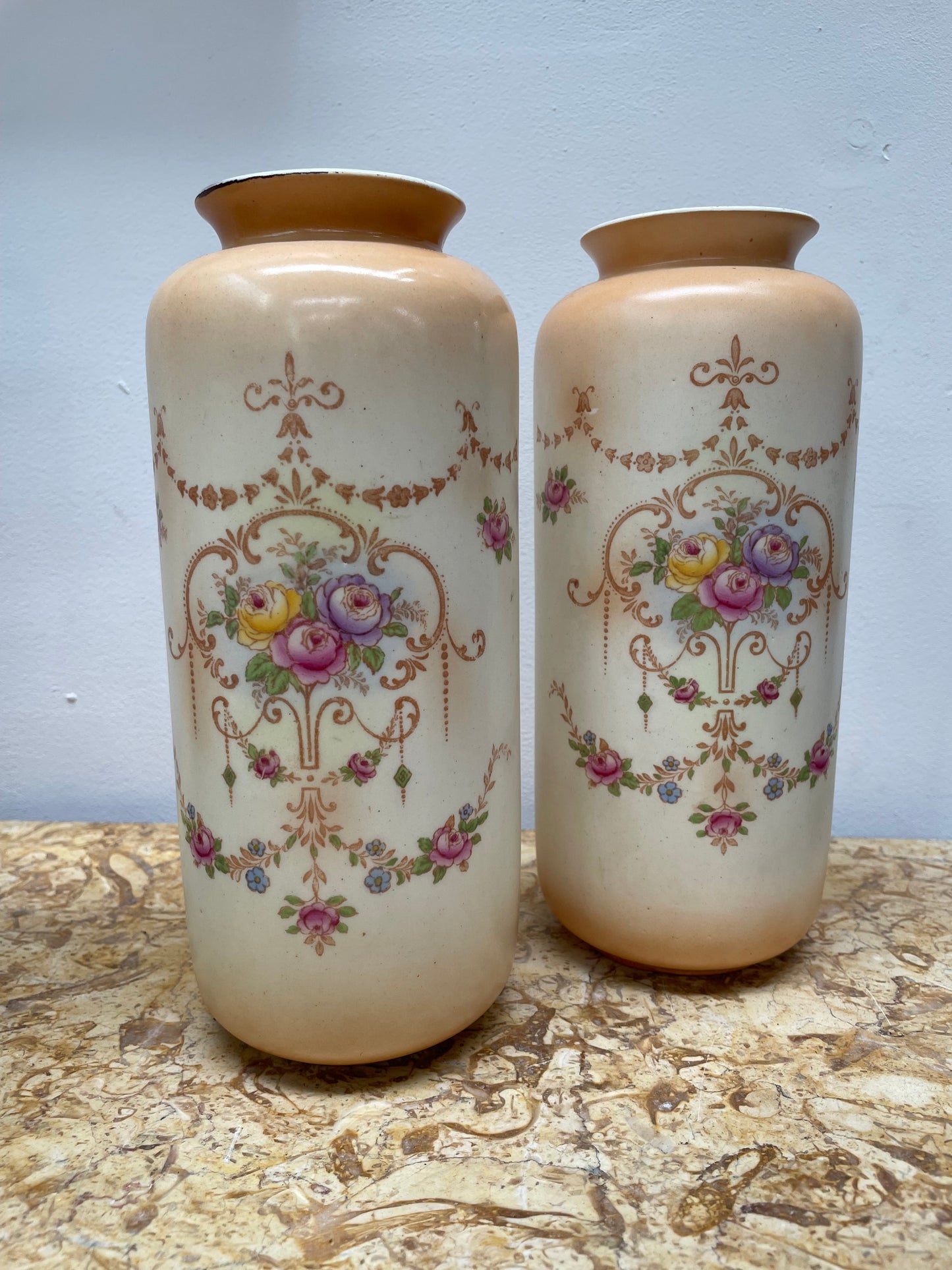 Beautiful Pair Edwardian English Vases