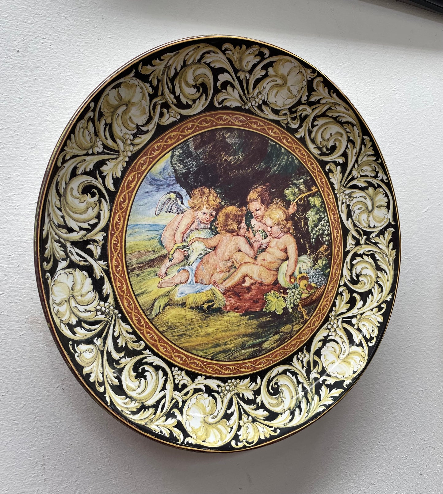 Majolica Varsace Style Wall Plate