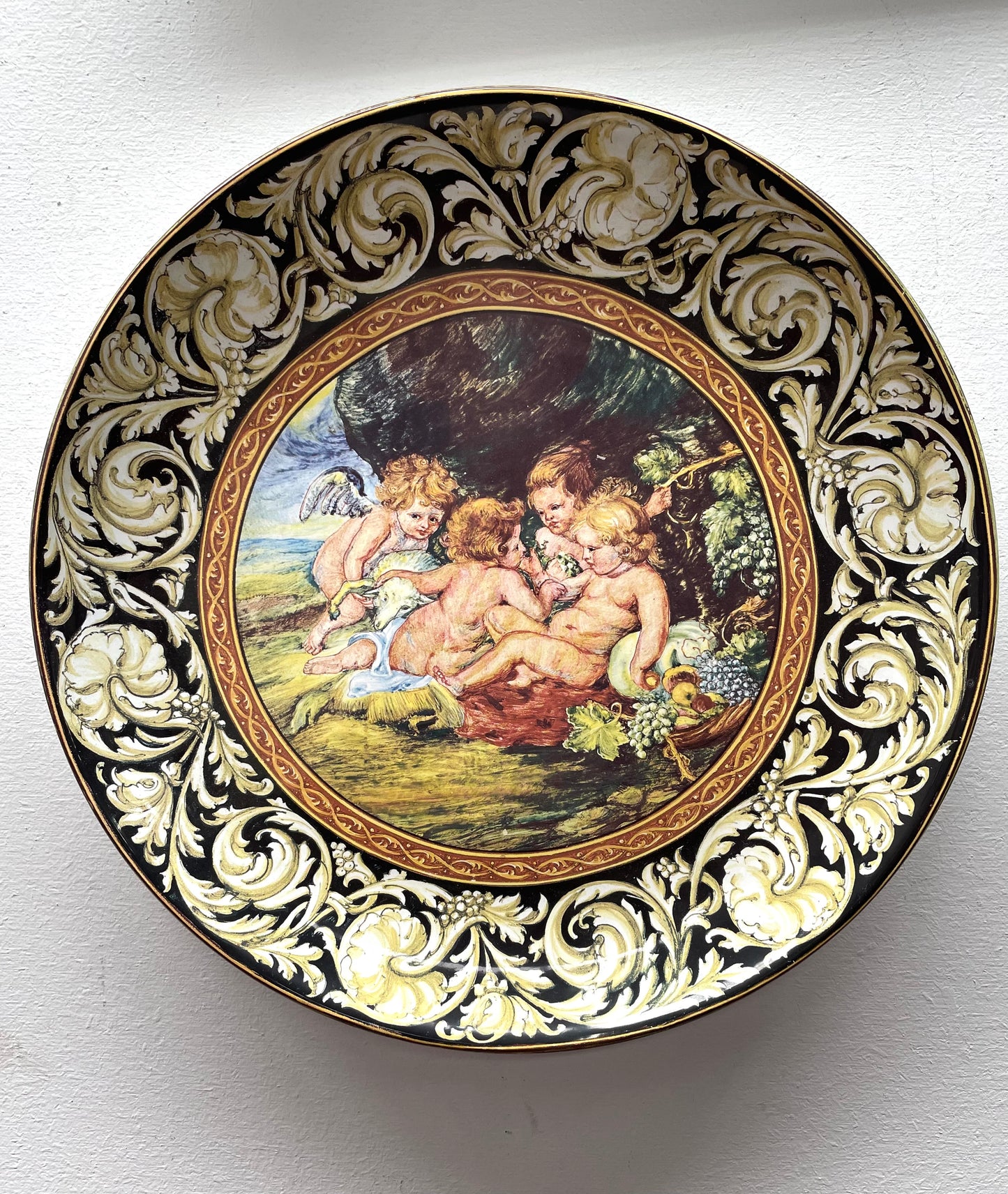 Majolica Varsace Style Wall Plate