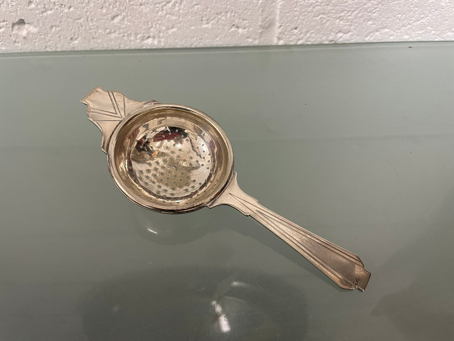 Vintage Art Deco Silver Plate Tea Strainer