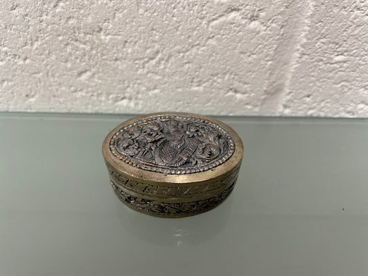 Vintage Asian Silver Trinket / Pill Box.