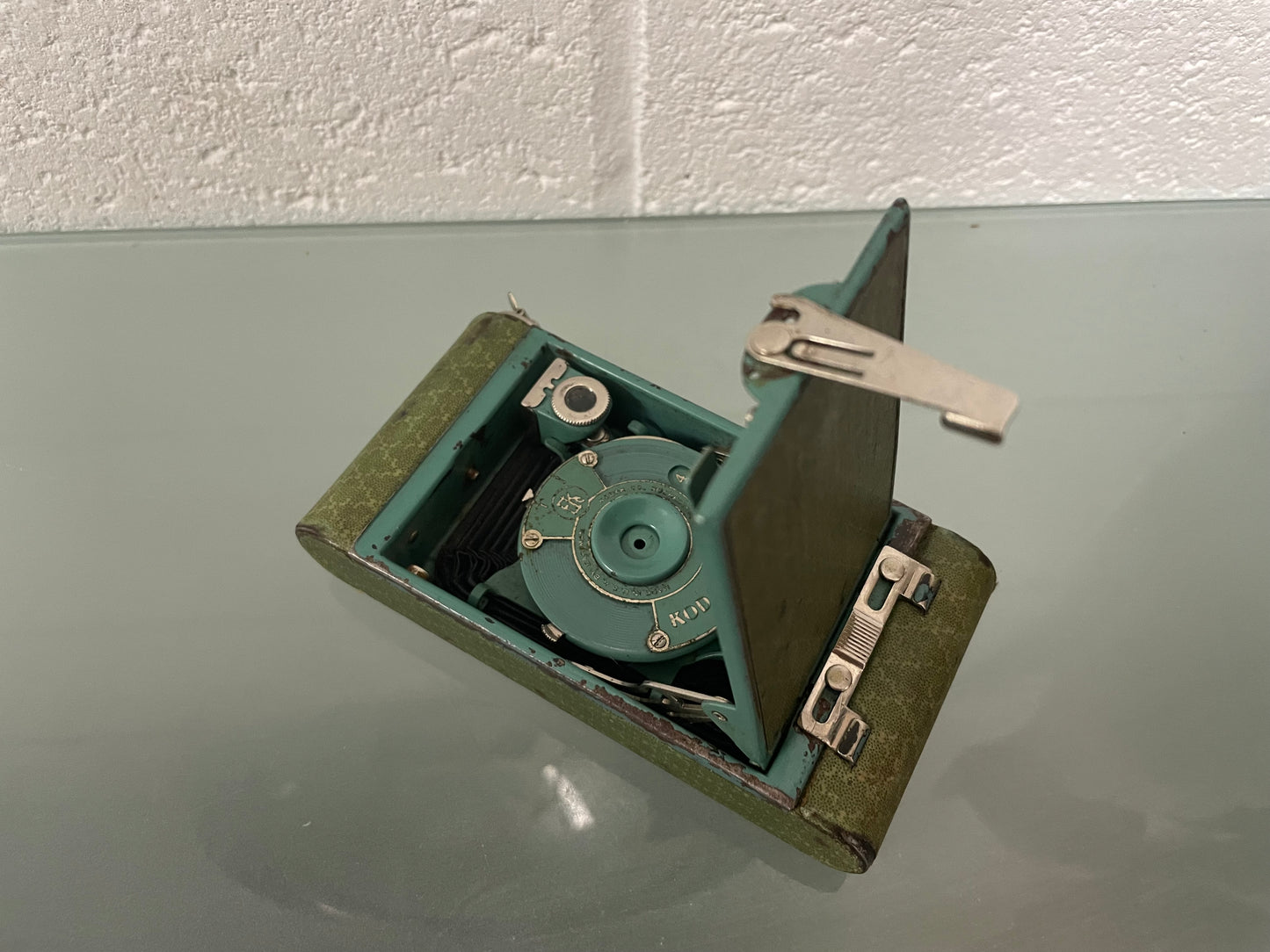Kodak Petite Green/Teal Art Deco Folding Camera