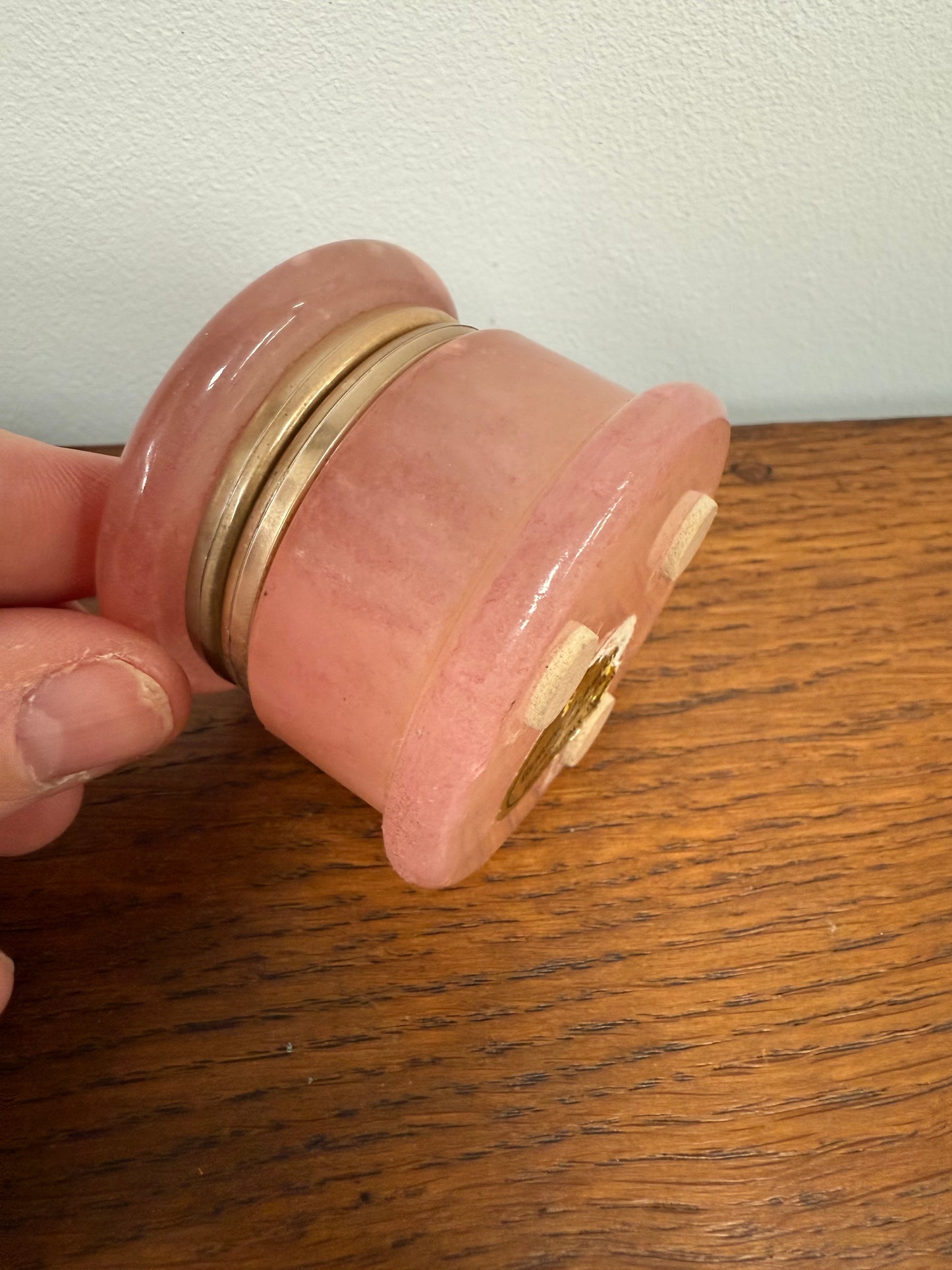 Pretty Pink Alabaster Hinged Trinket Box