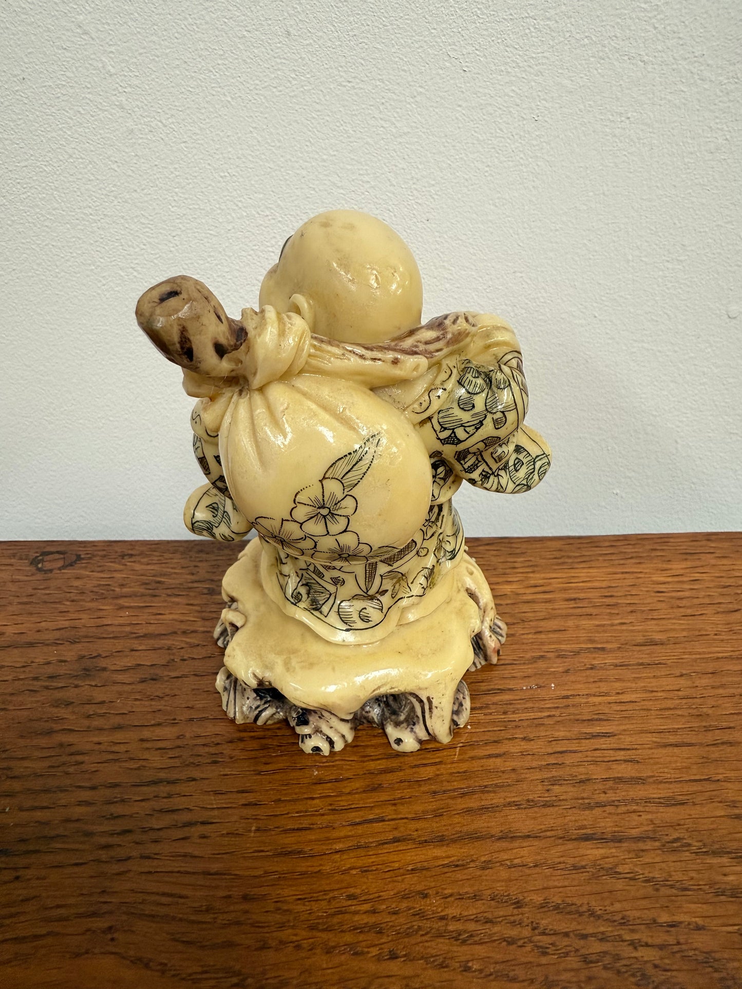 Vintage Resin Hand Painted Laughing Buddha