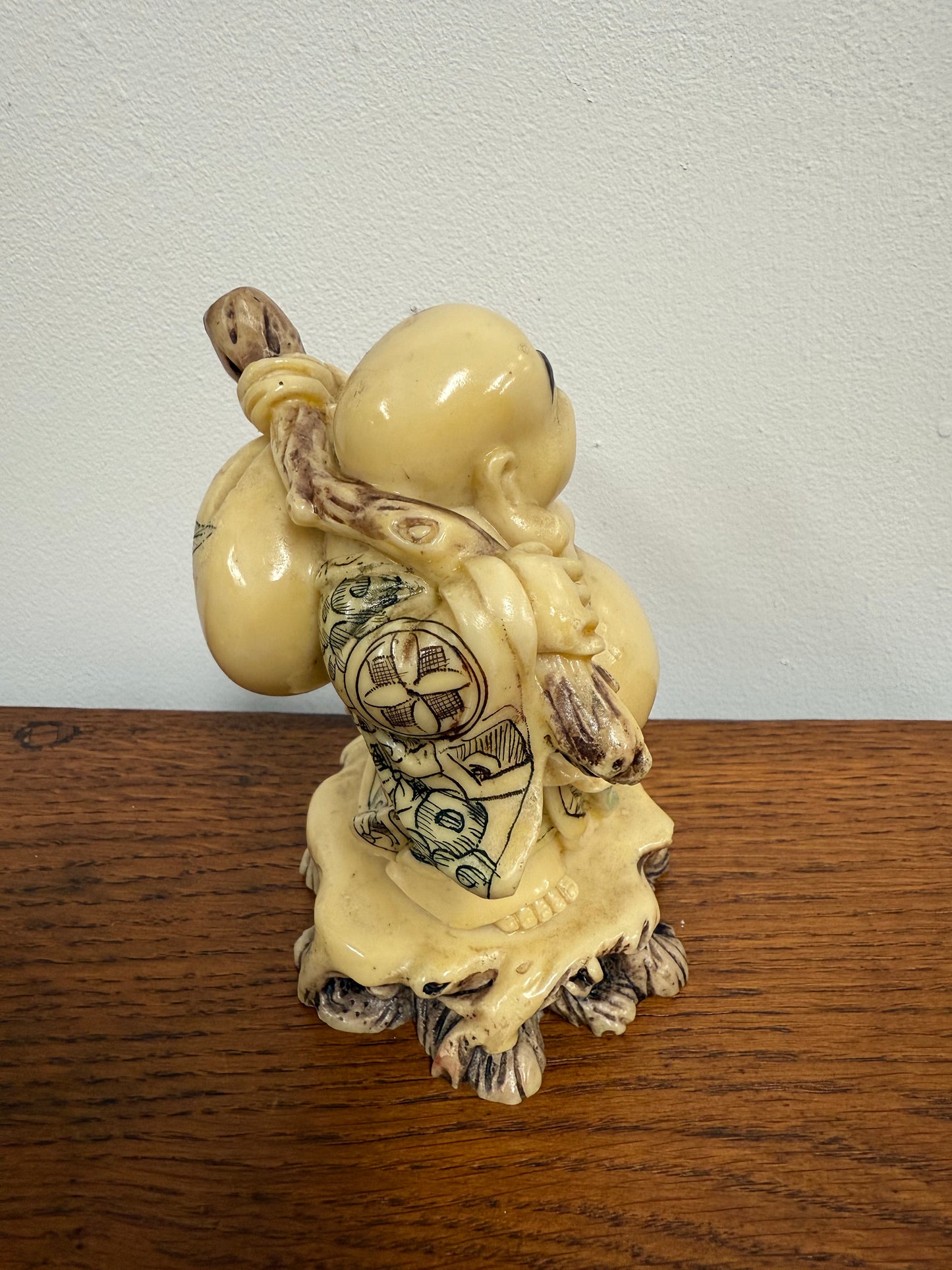 Vintage Resin Hand Painted Laughing Buddha