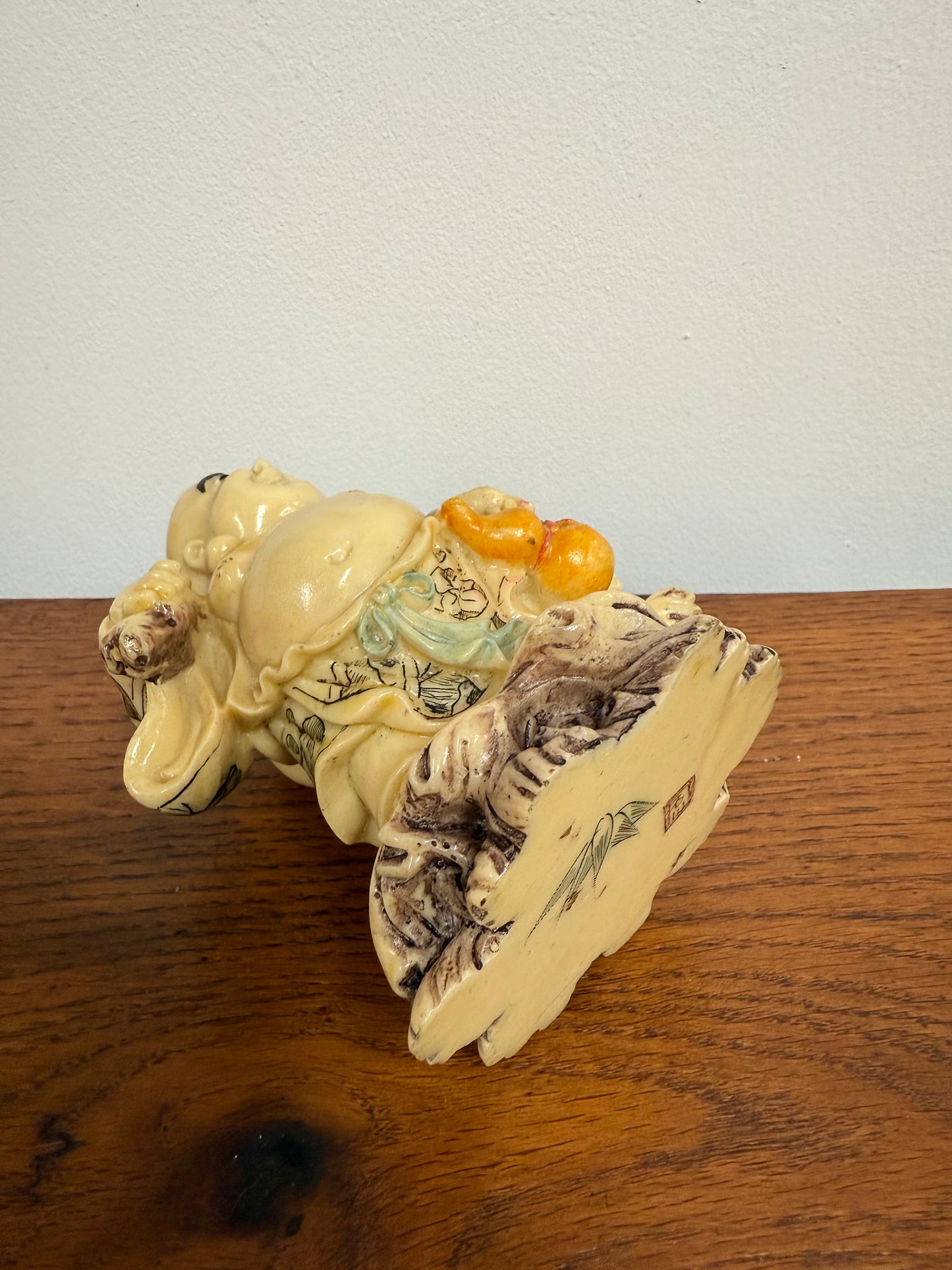 Vintage Resin Hand Painted Laughing Buddha