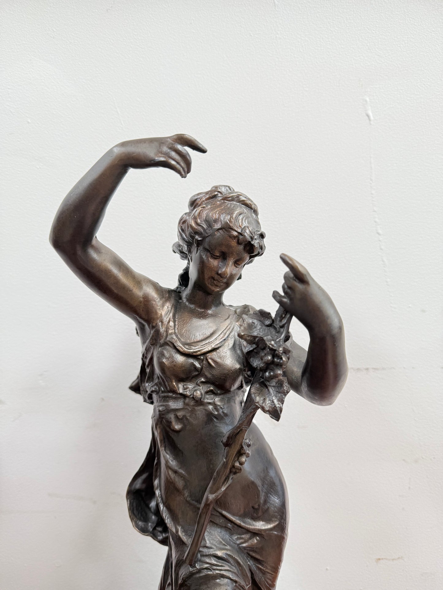 Large Vintage Bronzed Spelter Figure After Augustus Moreau