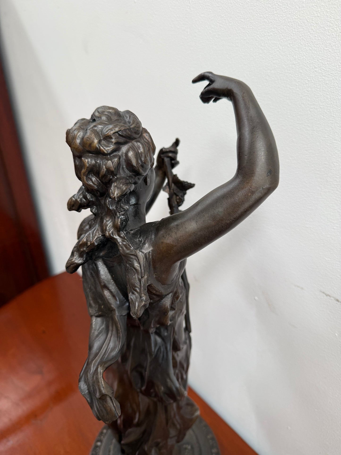 Large Vintage Bronzed Spelter Figure After Augustus Moreau