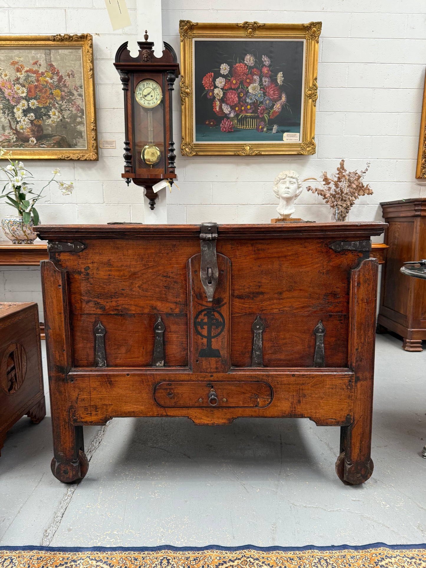 Early 19th Century Iron Bound Teak Merchant Chest
