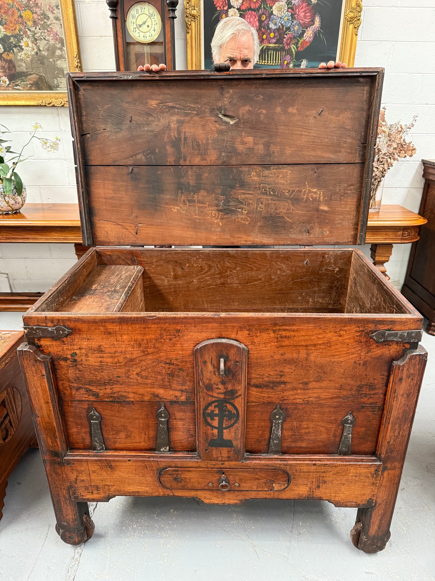 Early 19th Century Iron Bound Teak Merchant Chest