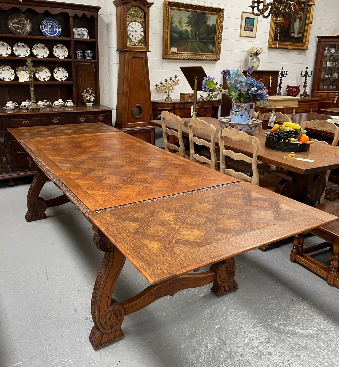Lovely French Oak Spanish Style Dining Table