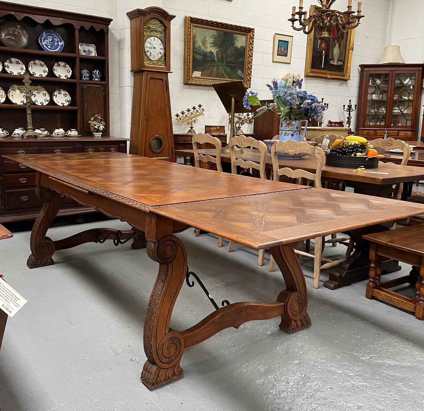 Lovely French Oak Spanish Style Dining Table