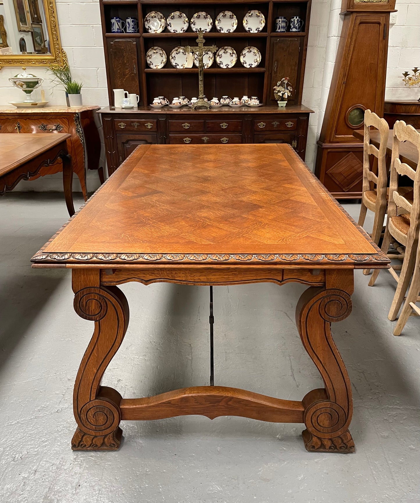Lovely French Oak Spanish Style Dining Table