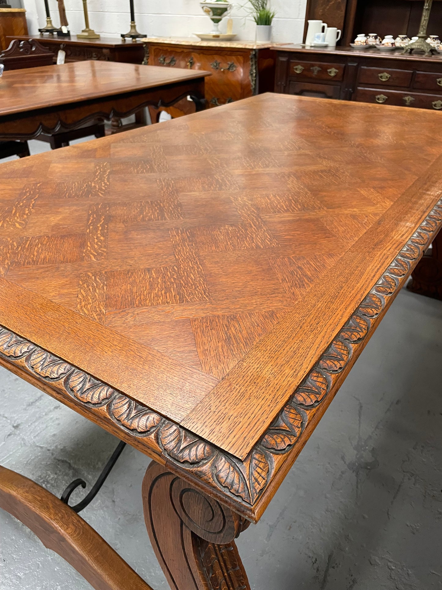 Lovely French Oak Spanish Style Dining Table