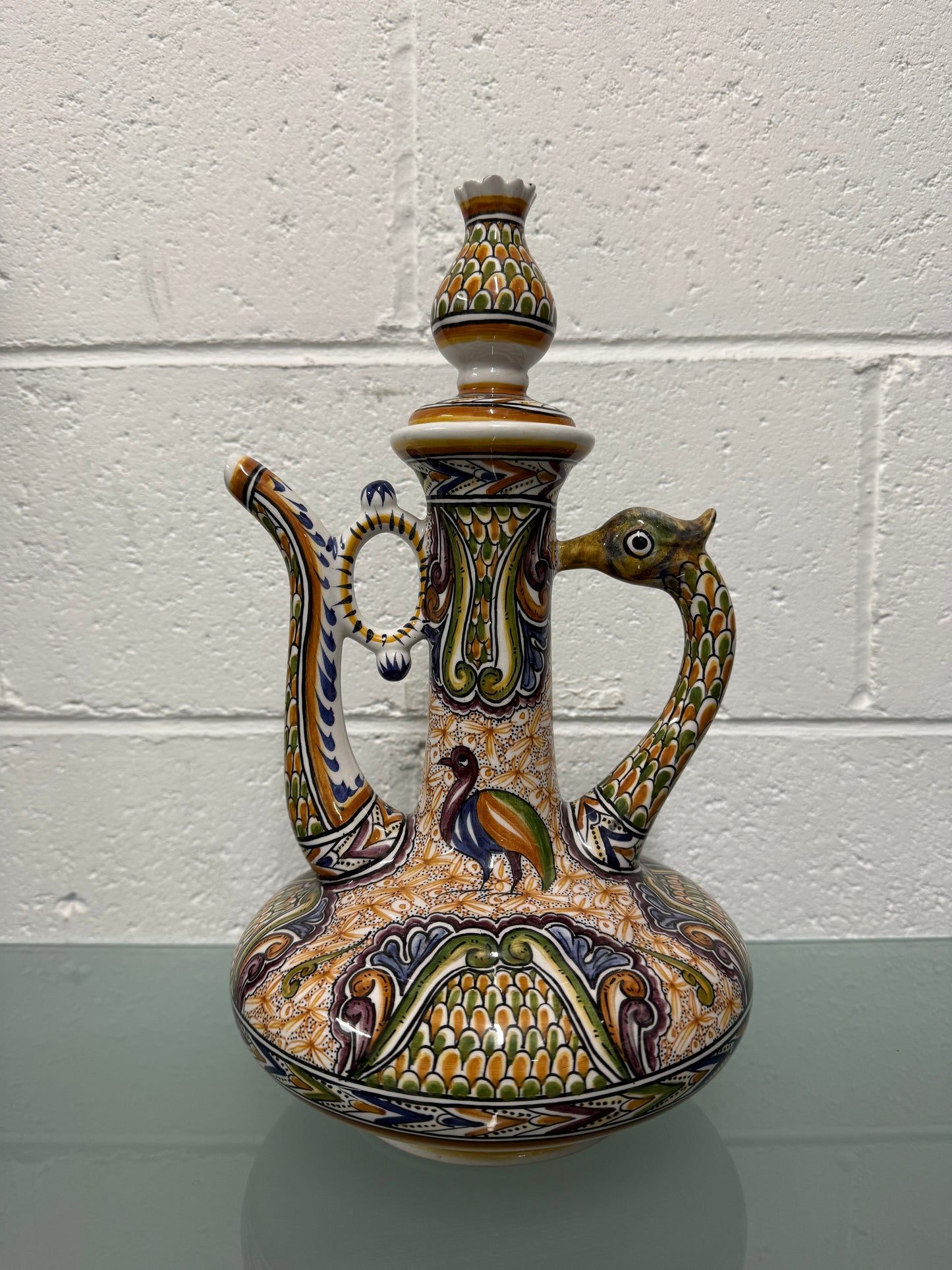 Impressive Vintage Hand Painted & Signed Portugese Decanter