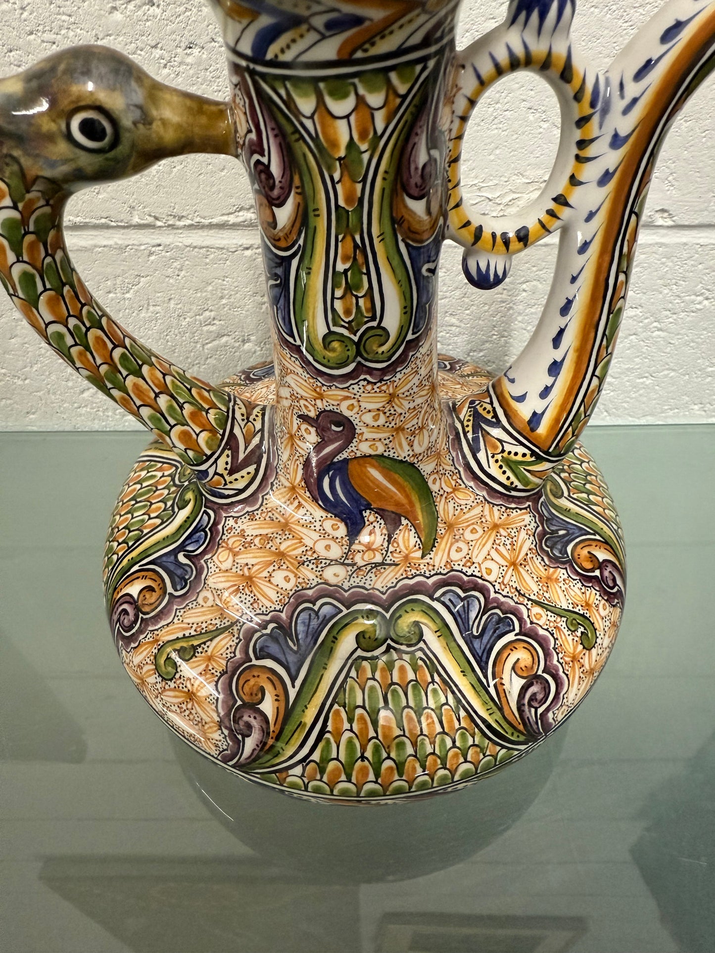 Impressive Vintage Hand Painted & Signed Portugese Decanter